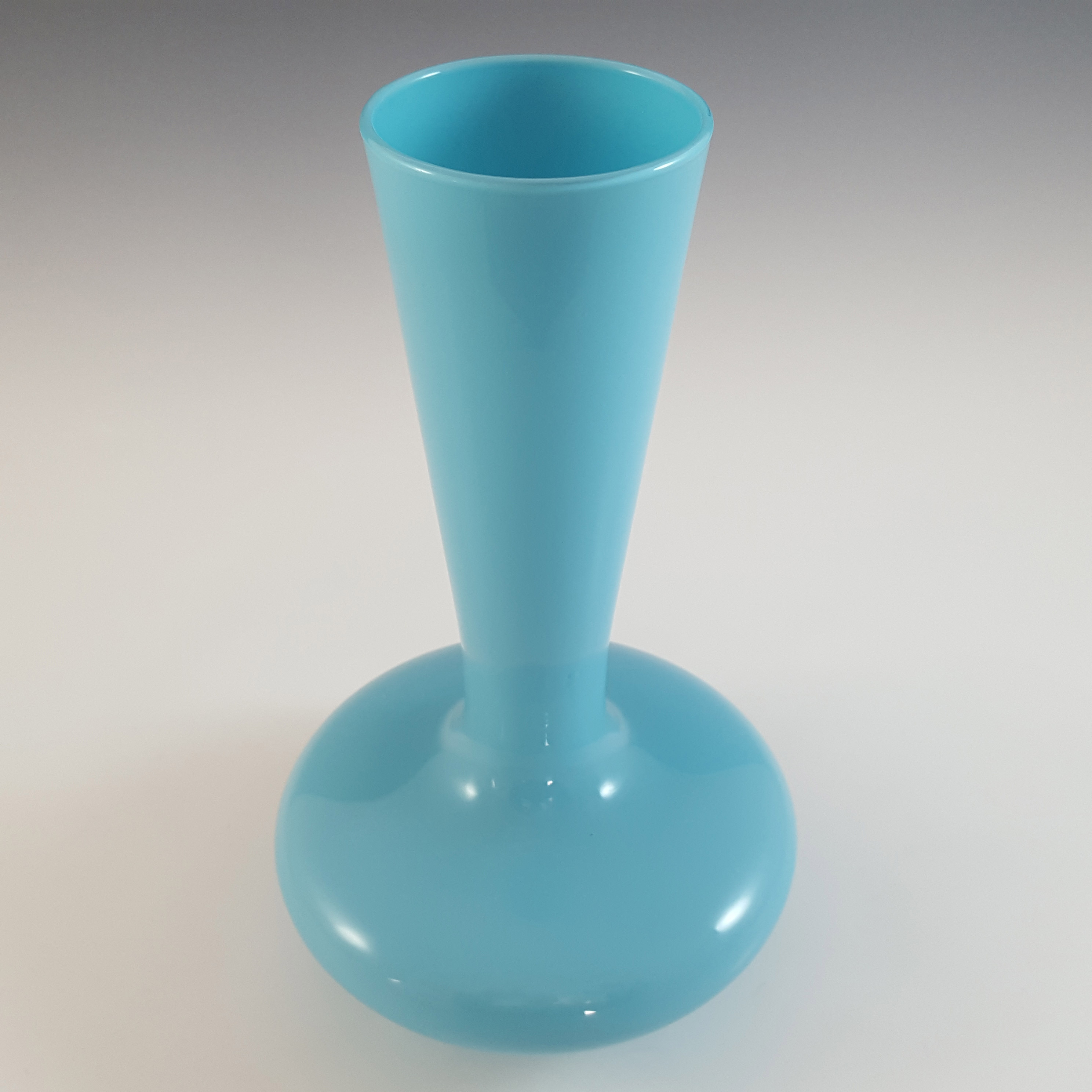 (image for) Empoli 1970's Vintage Italian Blue Retro Glass Vase - Click Image to Close