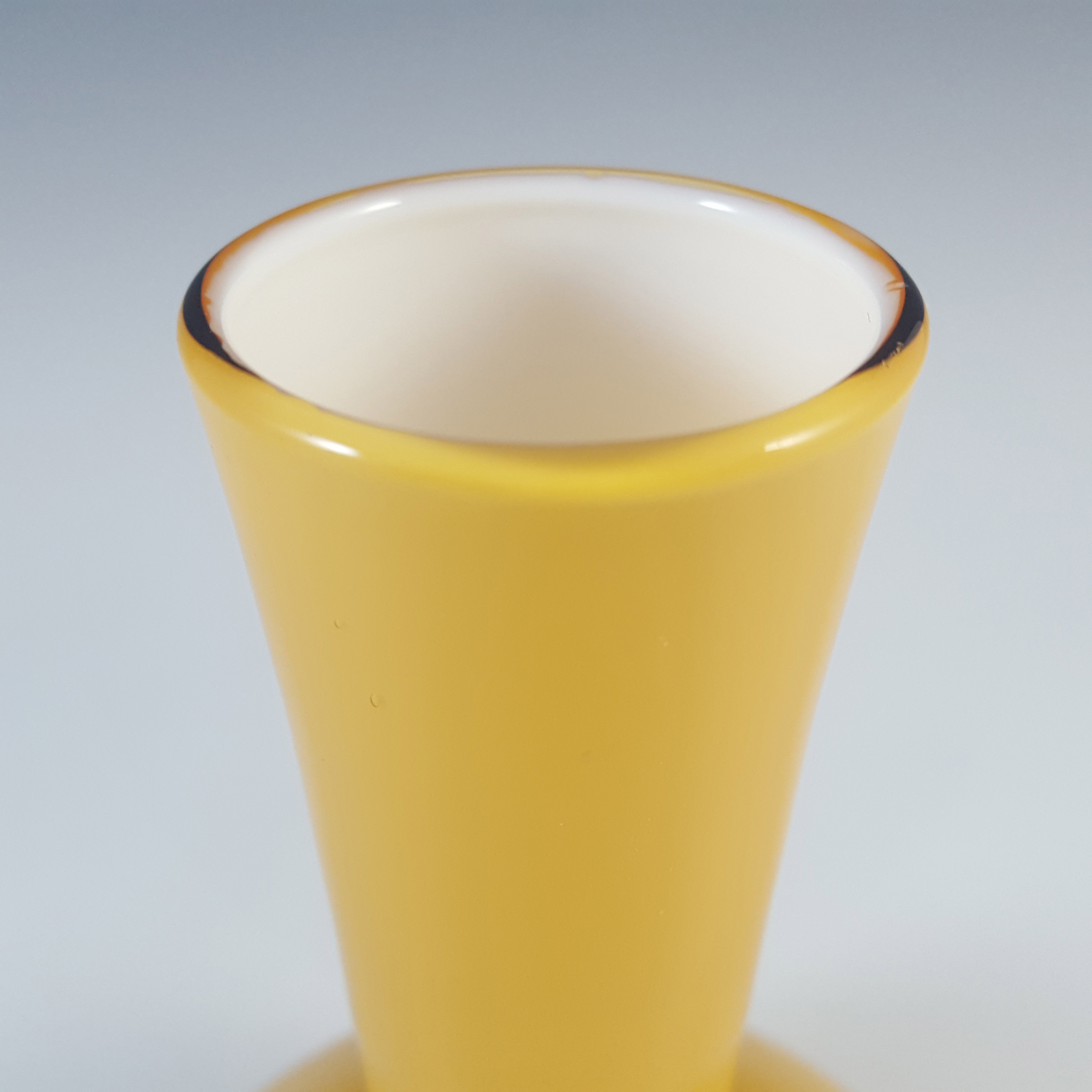 (image for) Empoli Vintage Italian Amber Retro Cased Glass Vase - Click Image to Close