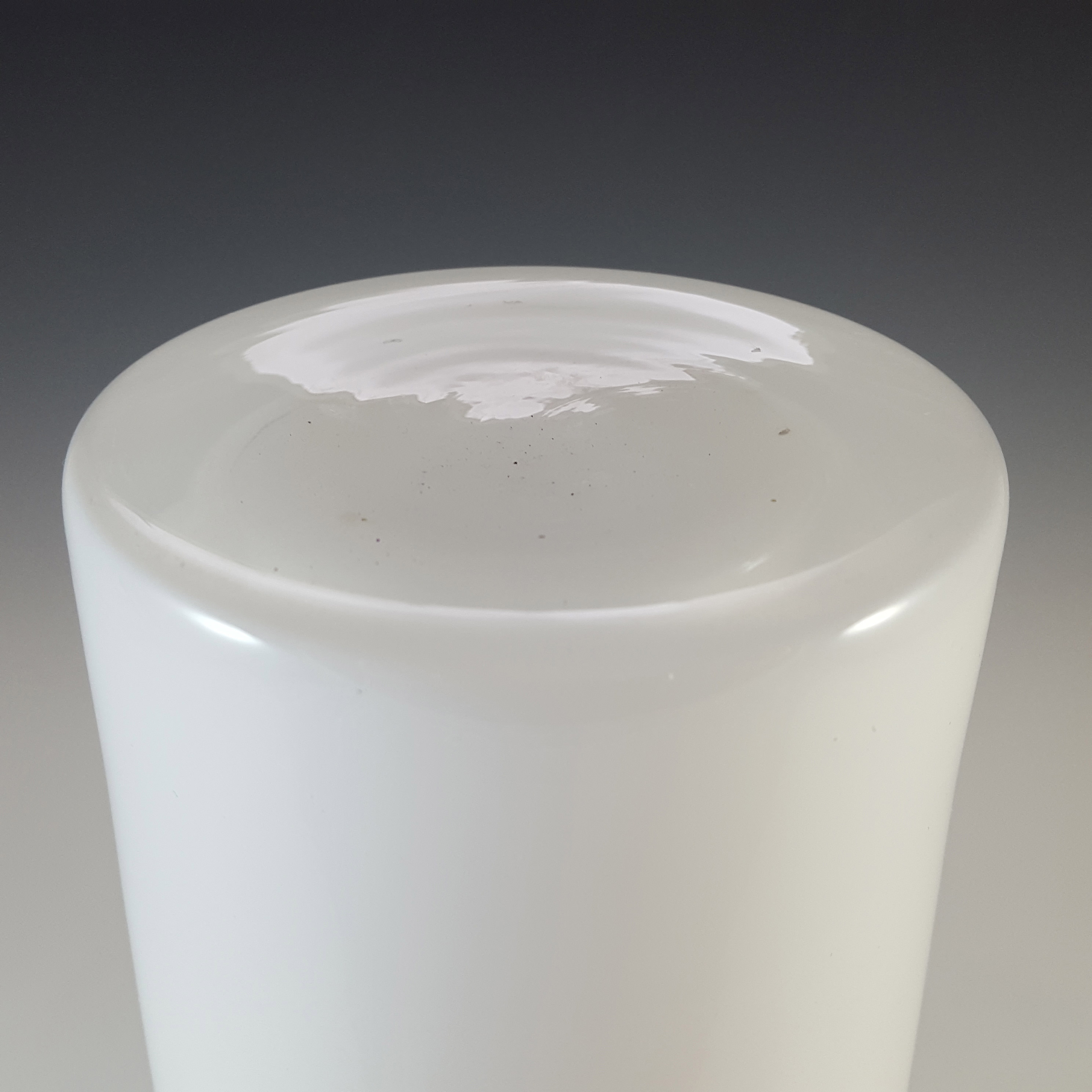 Holmegaard Style White Glass Gulvvase / Floor Vase - Click Image to Close