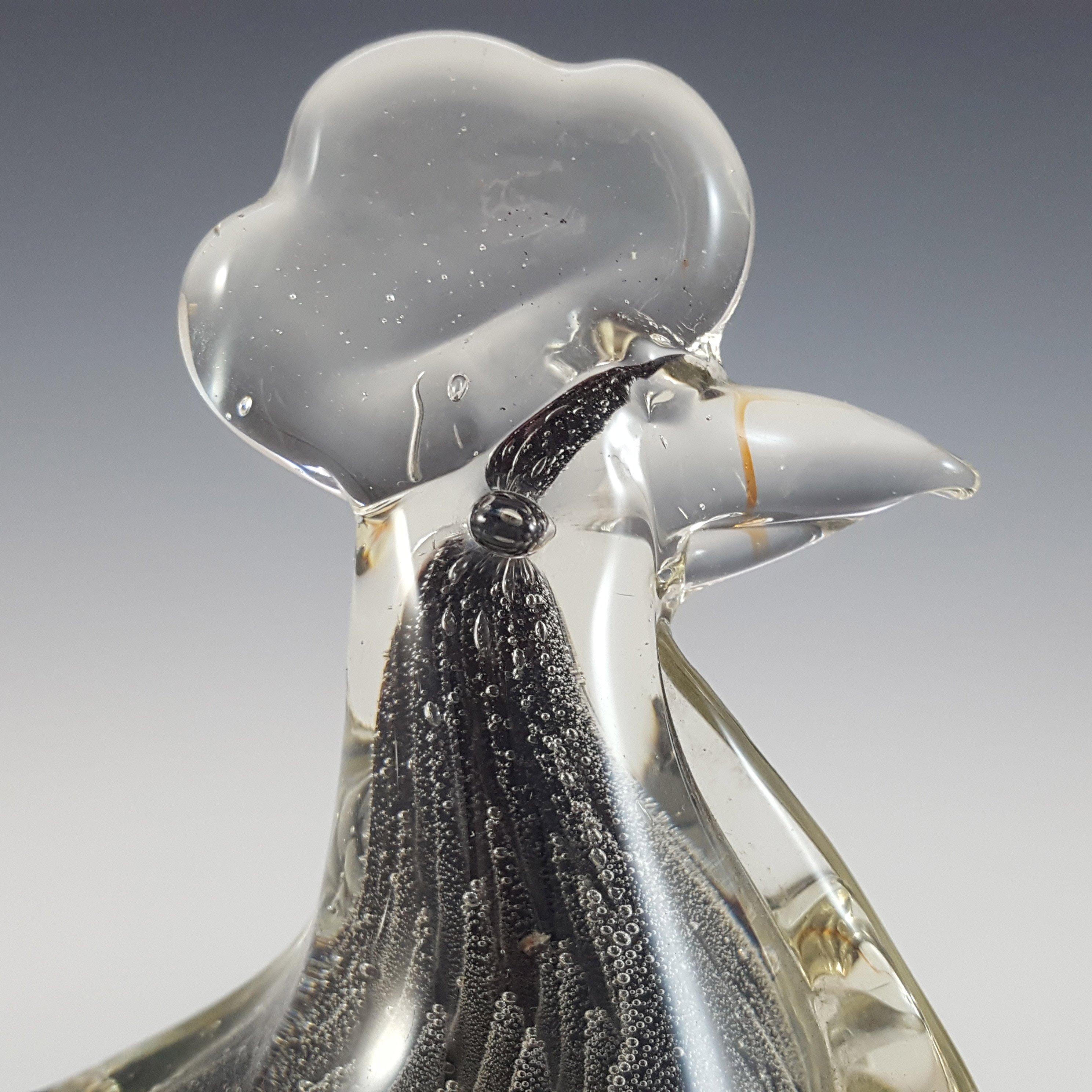 (image for) Chinese Fumato Smoky Glass Chicken Sculpture - Labelled - Click Image to Close