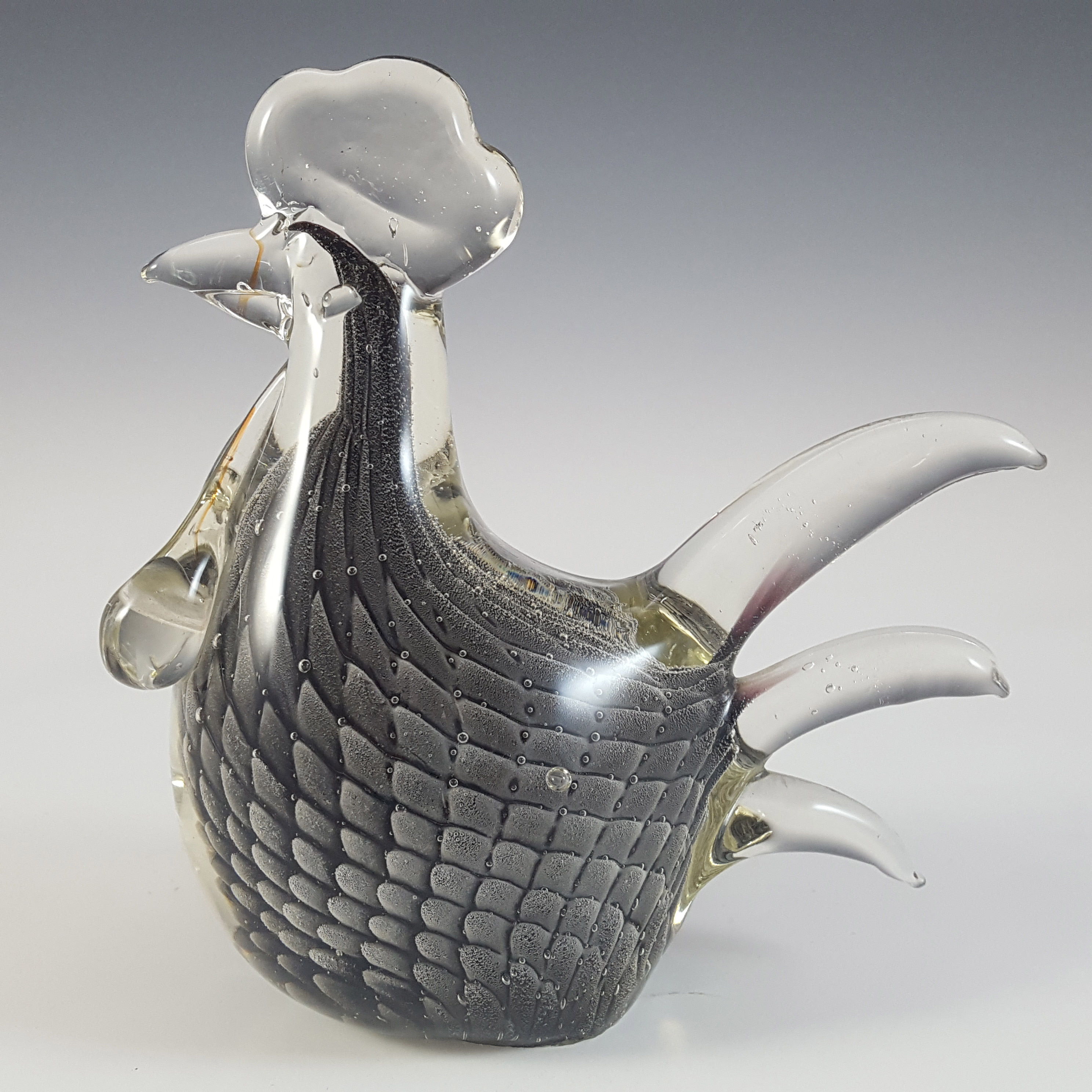 (image for) Chinese Fumato Smoky Glass Chicken Sculpture - Labelled - Click Image to Close
