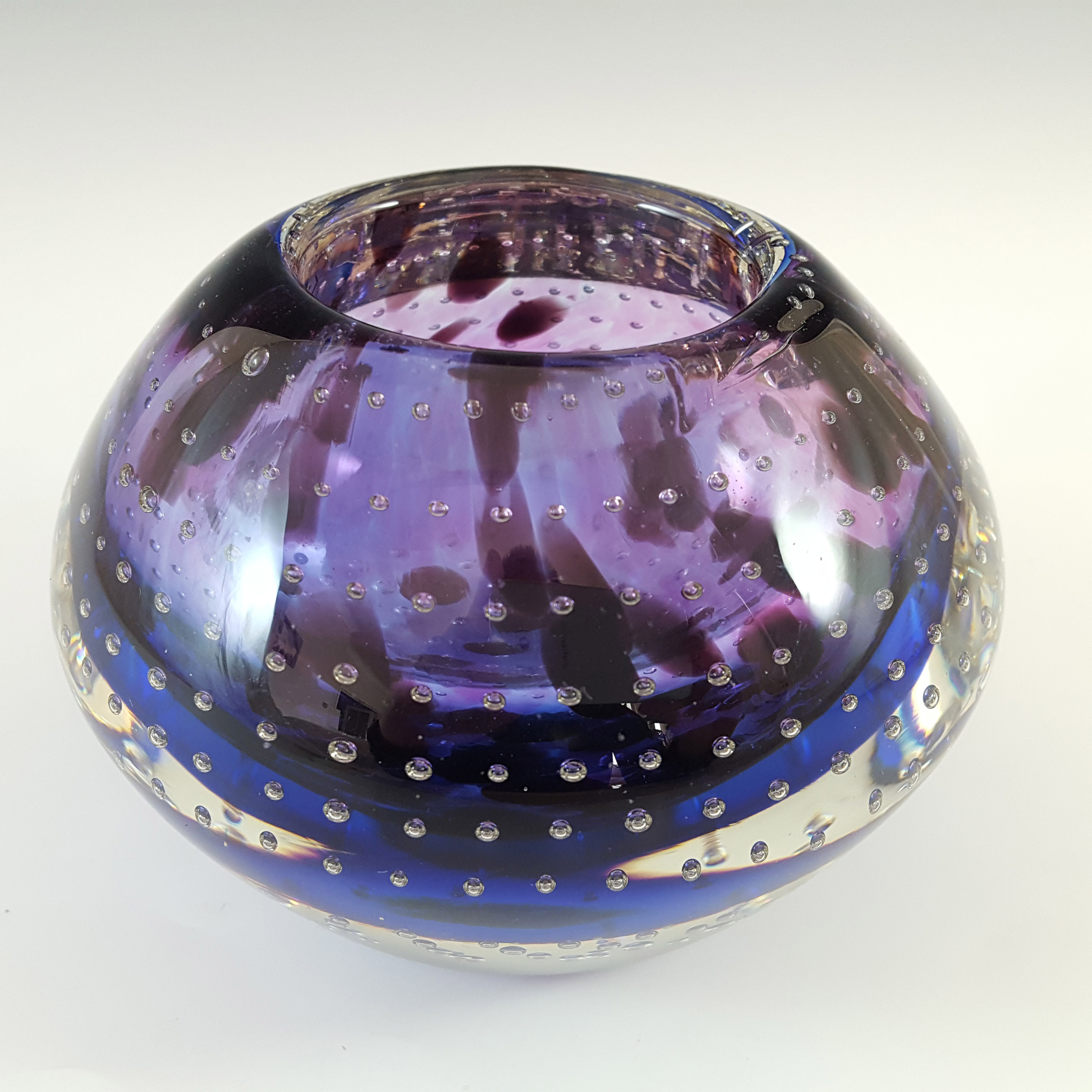 (image for) Chinese Murano Style Purple & Blue Sommerso Glass Bowl - Click Image to Close