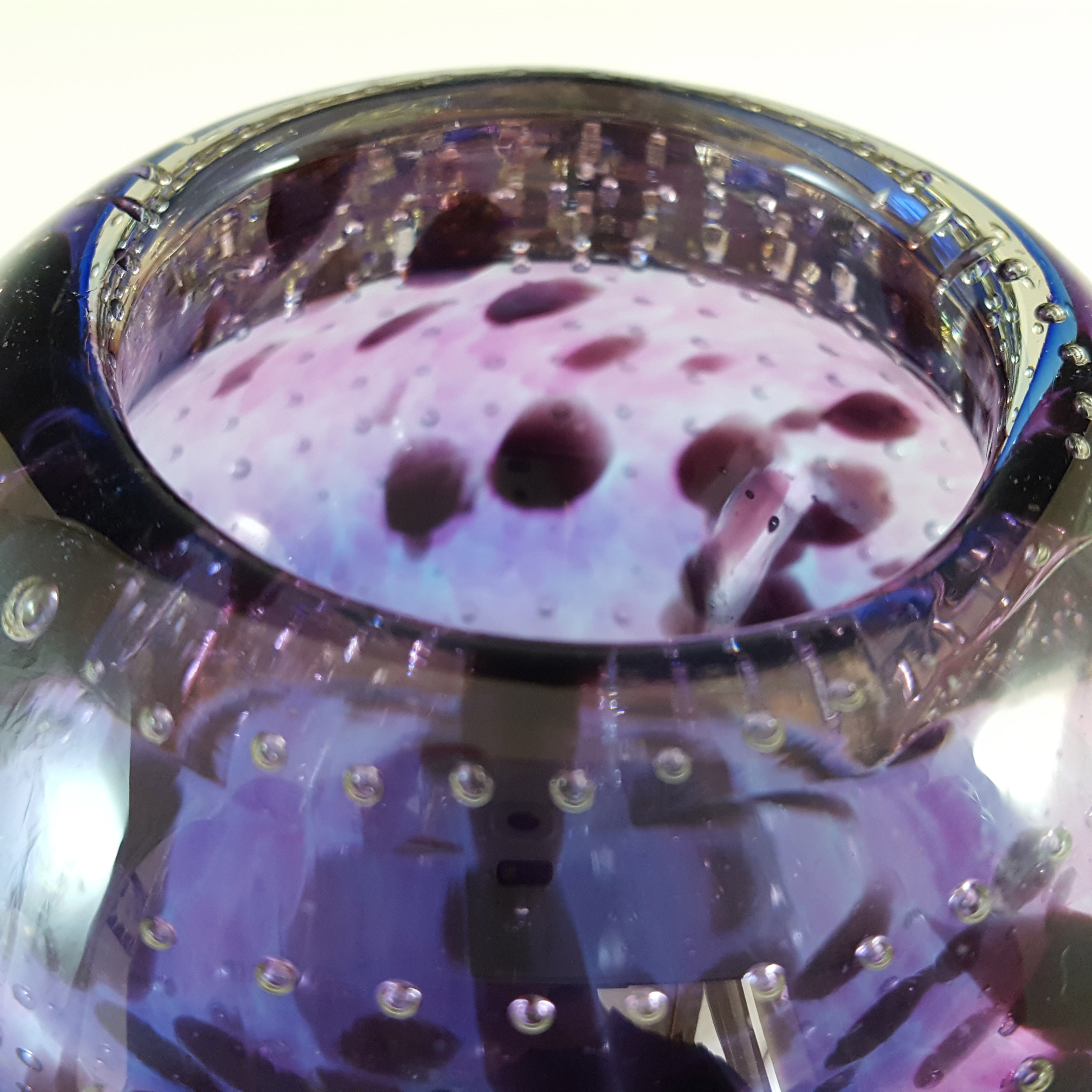 (image for) Chinese Murano Style Purple & Blue Sommerso Glass Bowl - Click Image to Close