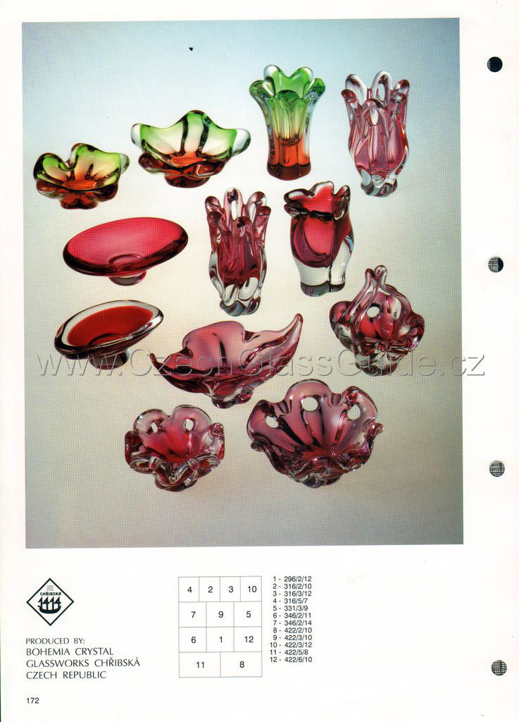 LABELLED Chřibská #296/2/13 Czech Pink & Clear Glass Bowl - Click Image to Close