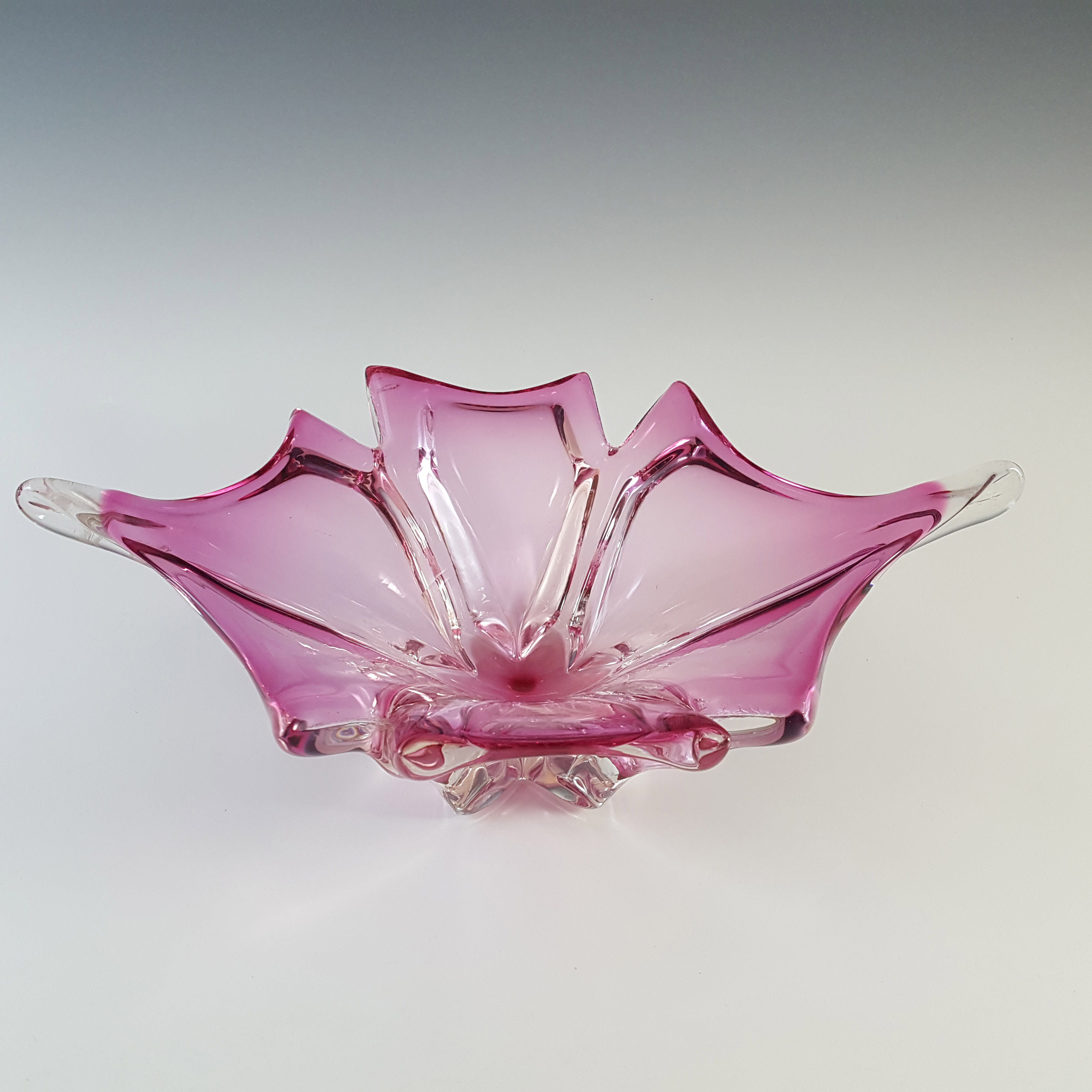 Cristallo Venezia Murano Pink & Clear Sommerso Glass Vintage Bowl - Click Image to Close