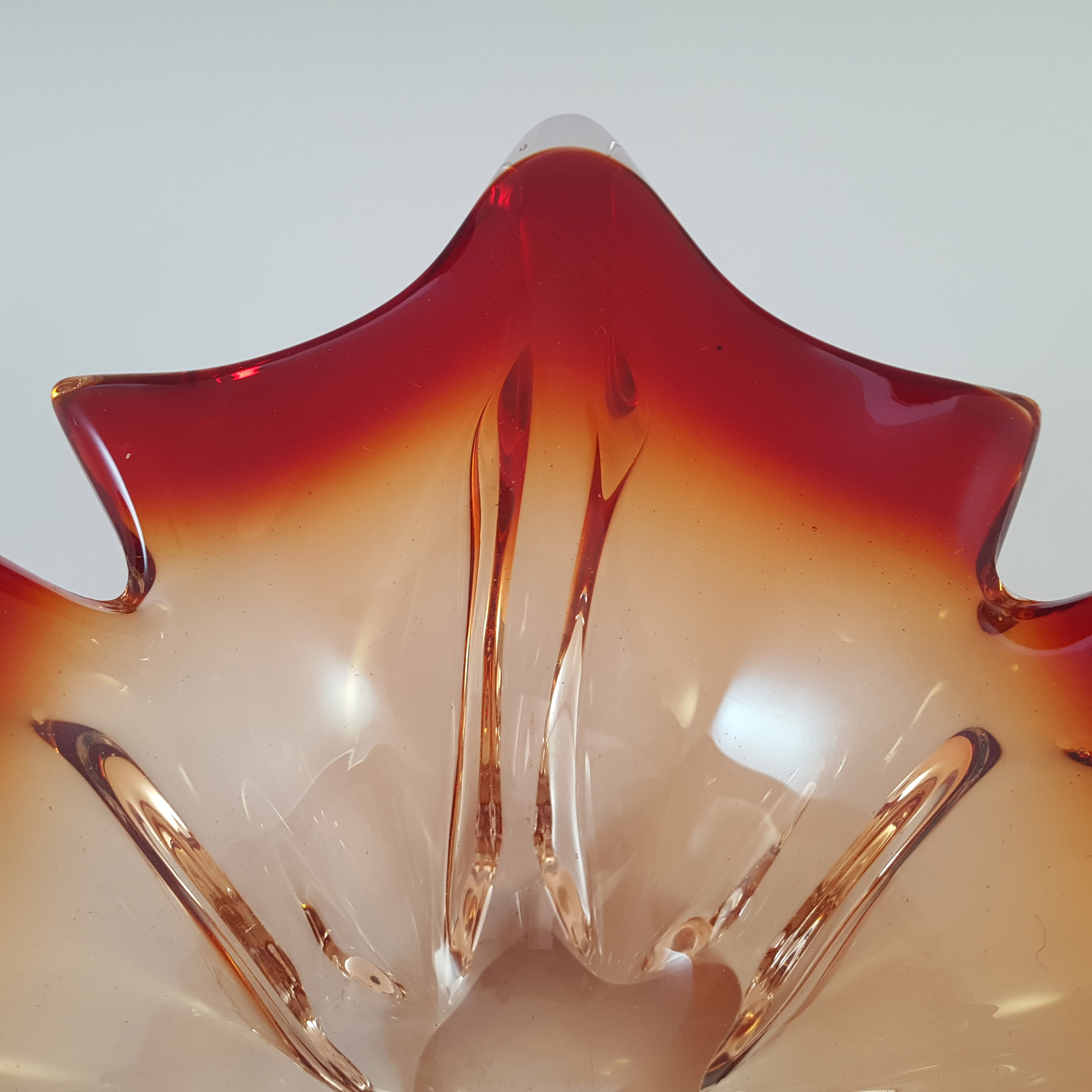 (image for) Cristallo Venezia CCC Retro Murano Red & Clear Glass Bowl - Click Image to Close