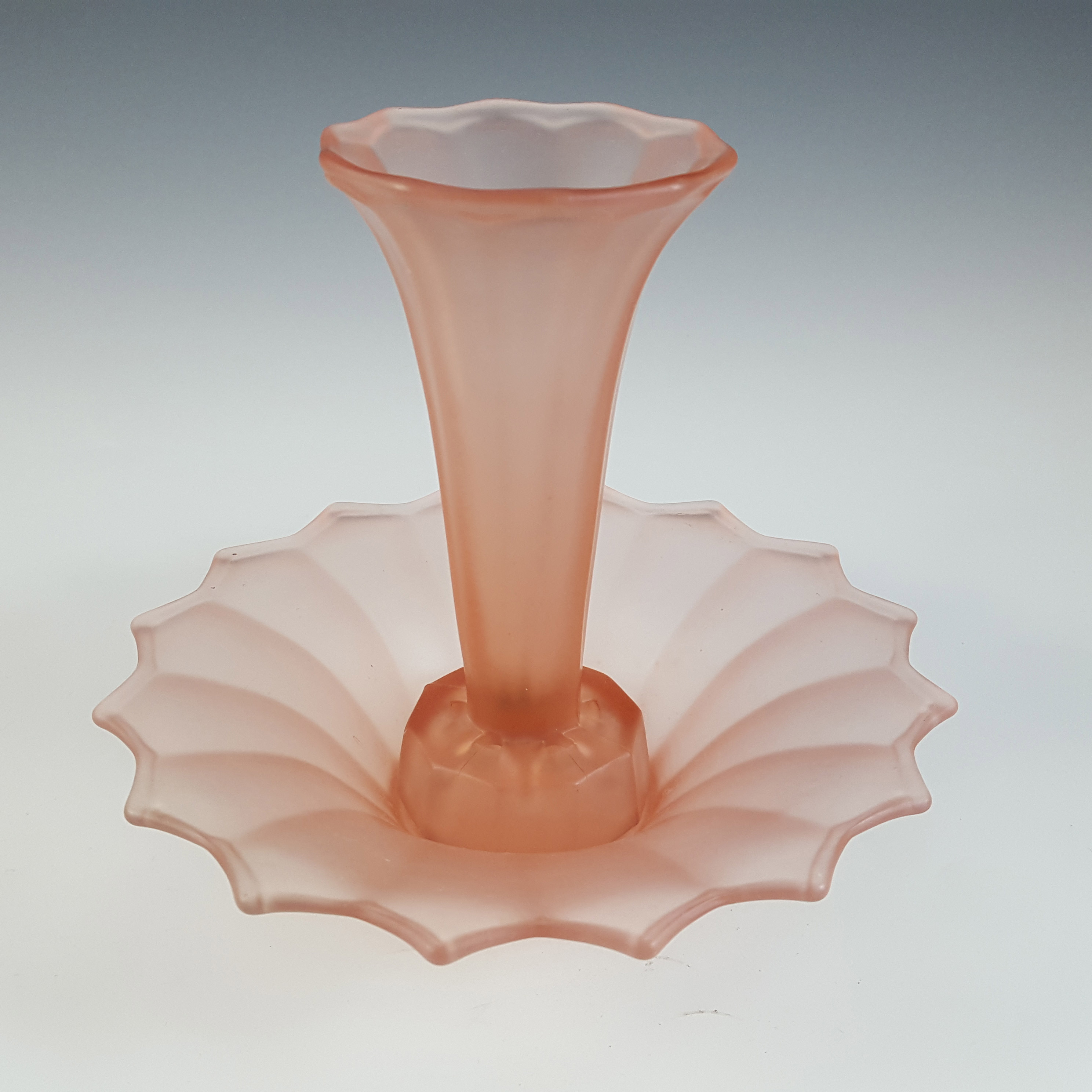 Ankerglas Bernsdorf Art Deco Pink Glass Vase & Bowl Set - Click Image to Close