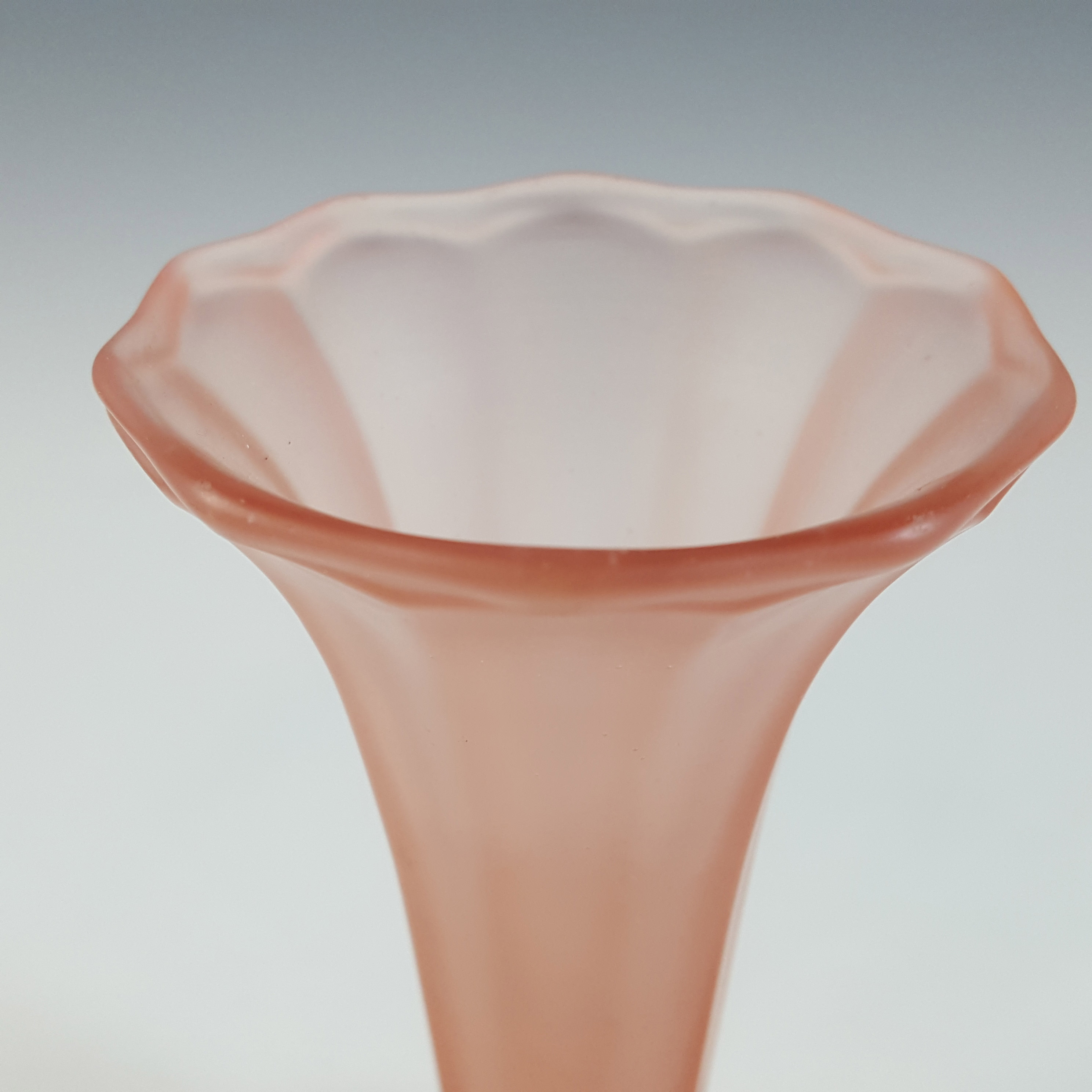 Ankerglas Bernsdorf Art Deco Pink Glass Vase & Bowl Set - Click Image to Close