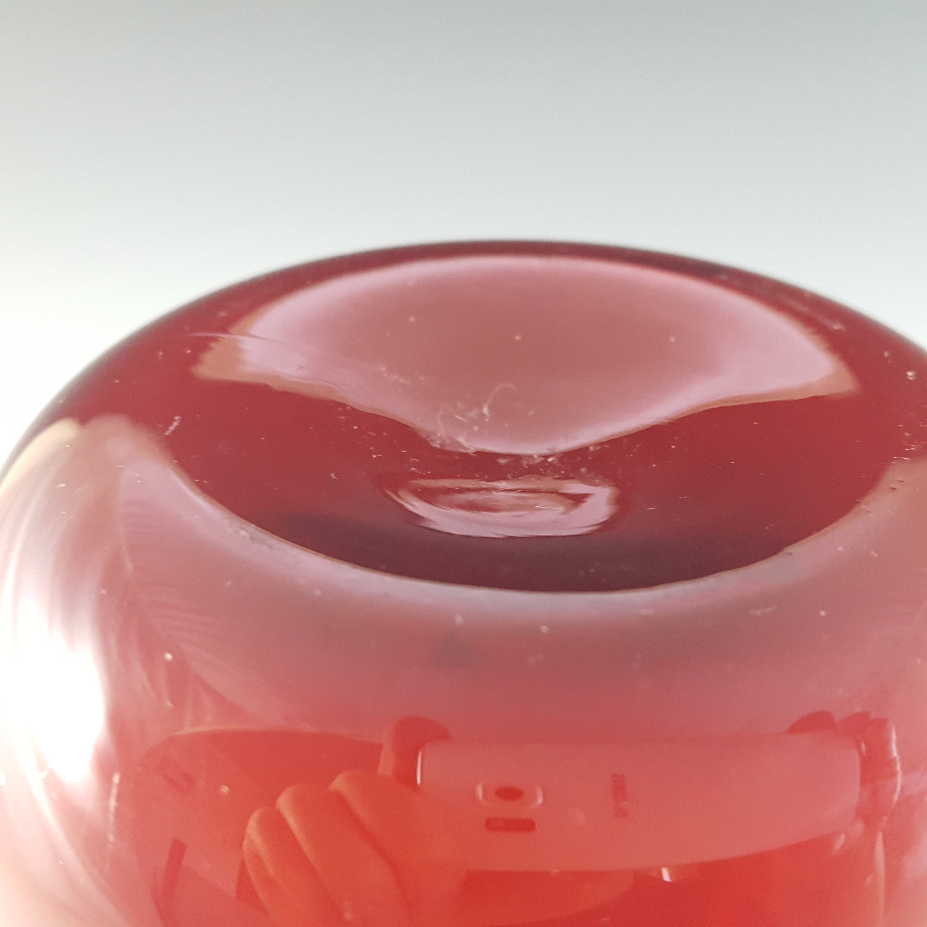 (image for) Elme Swedish / Scandinavian Red Uncased Glass 9.75" Vase - Click Image to Close