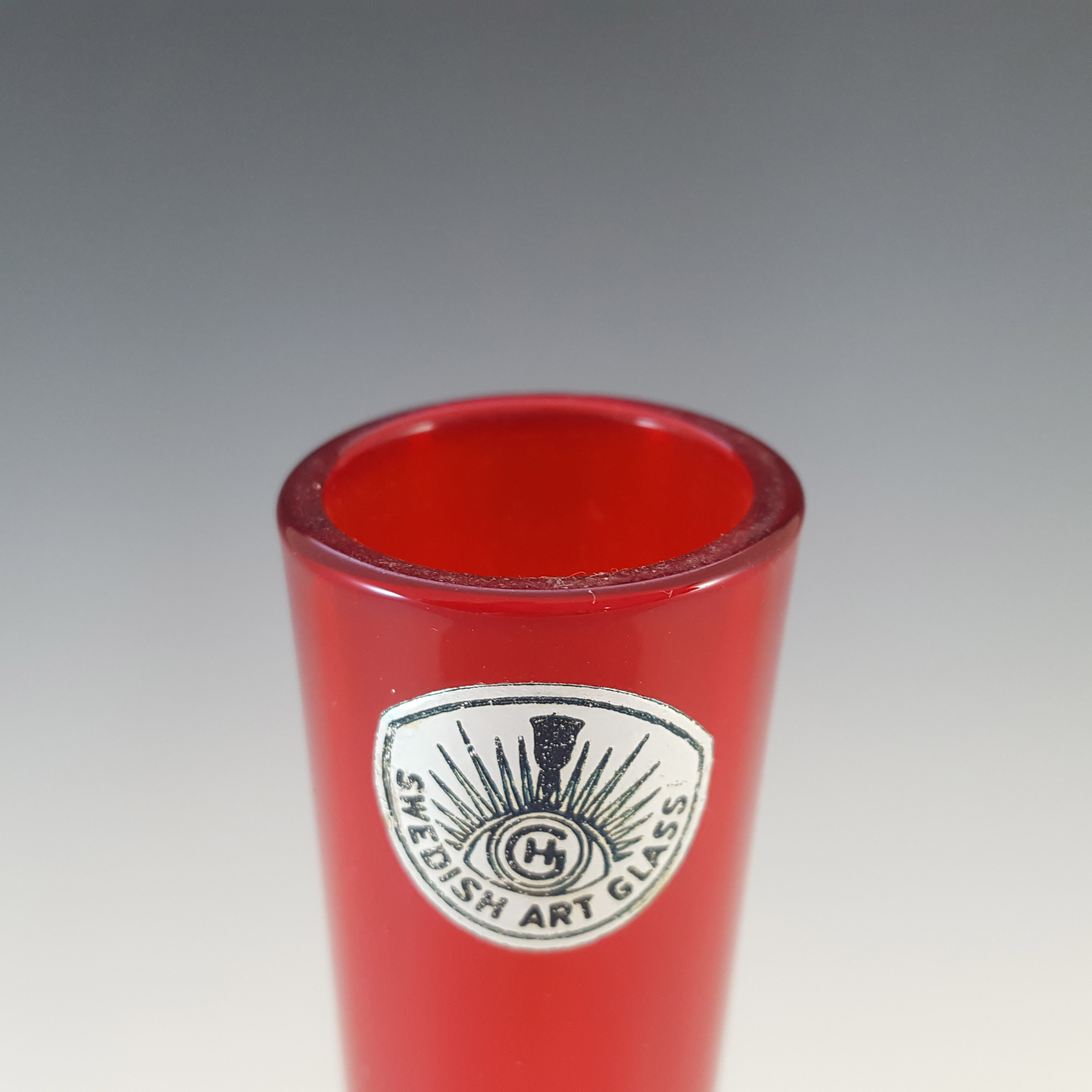 (image for) Elme Vintage Swedish / Scandinavian Red Glass Vase - Click Image to Close