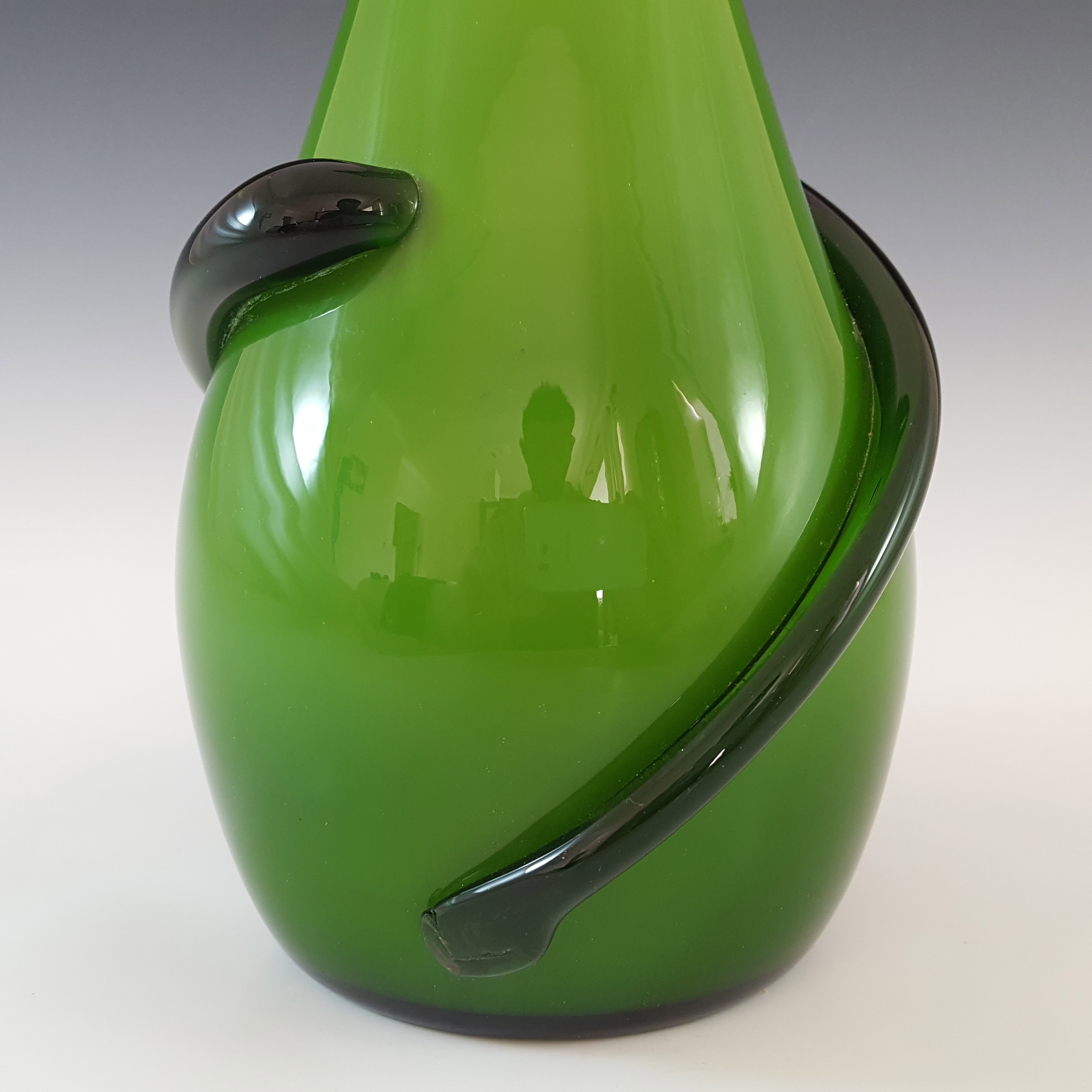 Cristalleria Fratelli Betti Italian Empoli Green Glass Vase - Click Image to Close