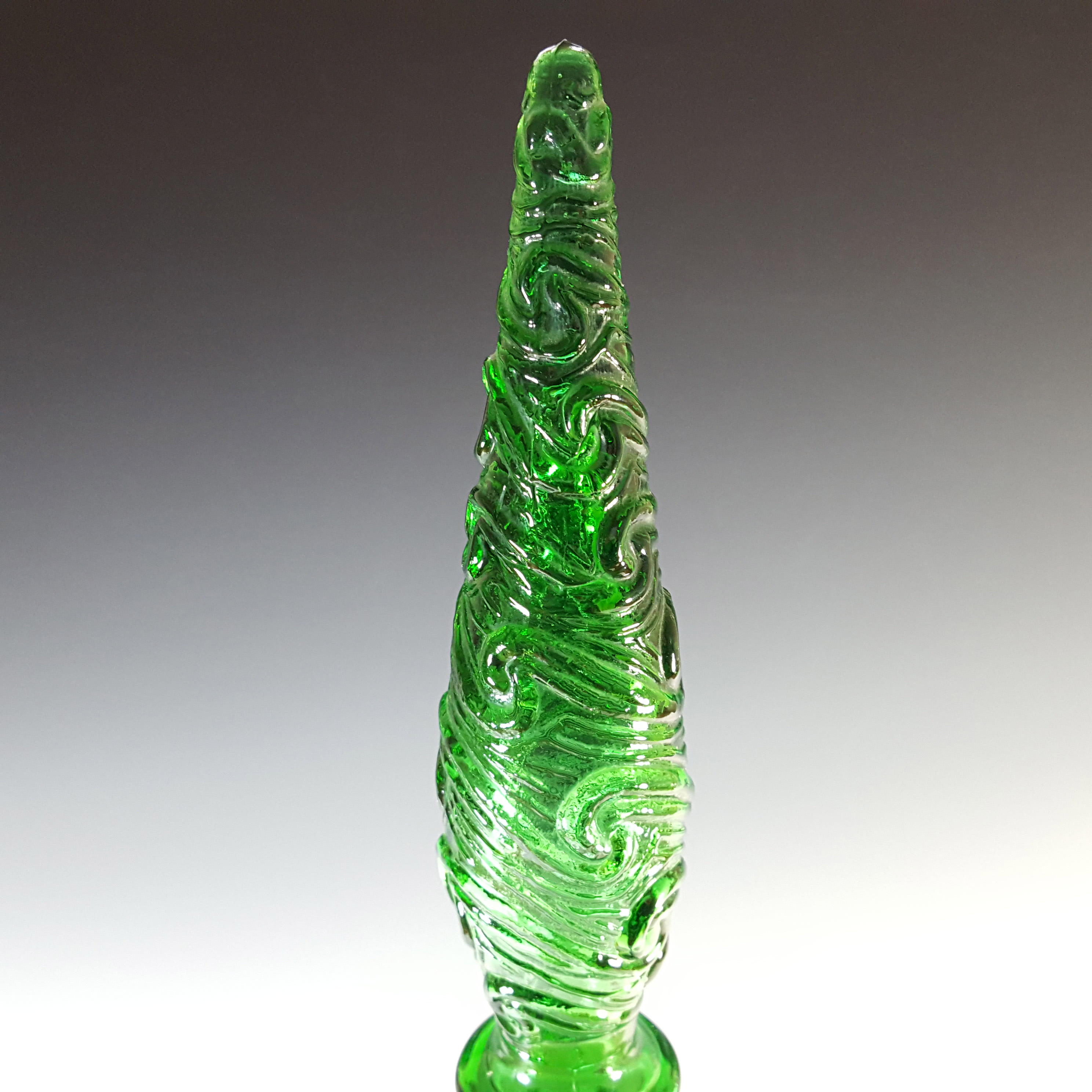 (image for) LARGE Empoli Italian Green Glass Decorative 'Genie' Bottle - Click Image to Close