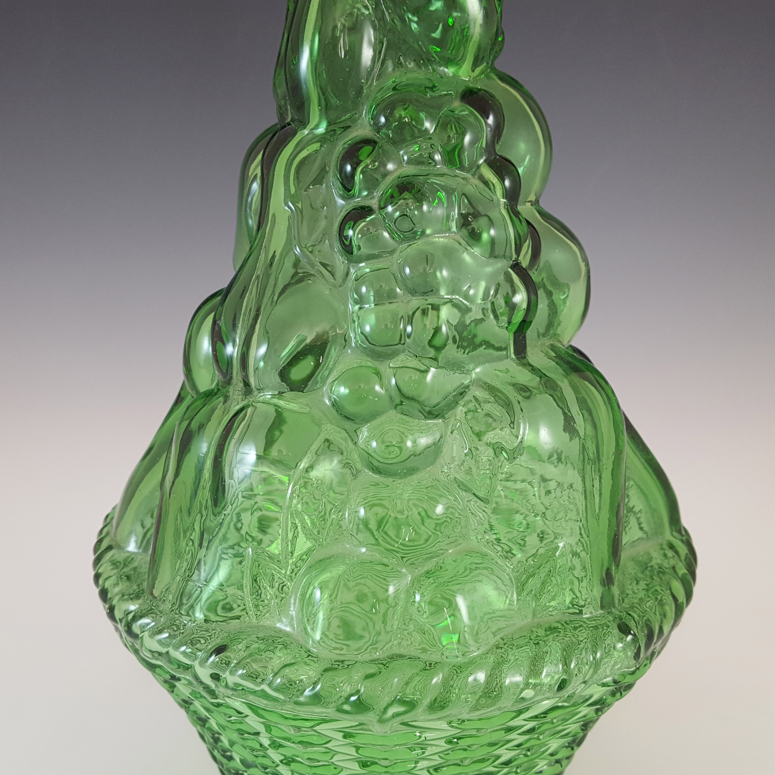 (image for) Empoli Italian Green Glass Fruit Basket Genie Bottle / Decanter - Click Image to Close