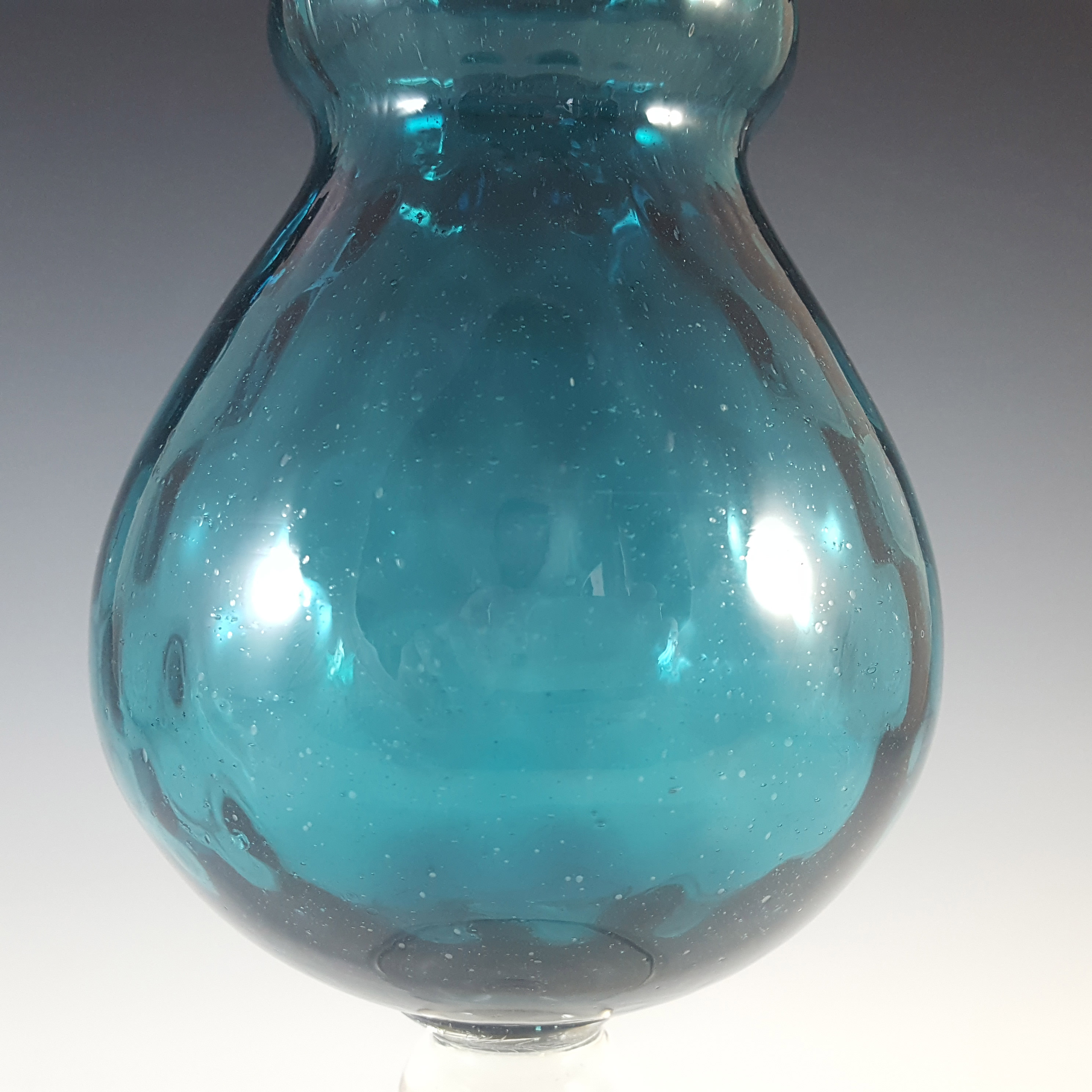(image for) Empoli Vintage 1970's Italian Blue Retro Glass Vase - Click Image to Close