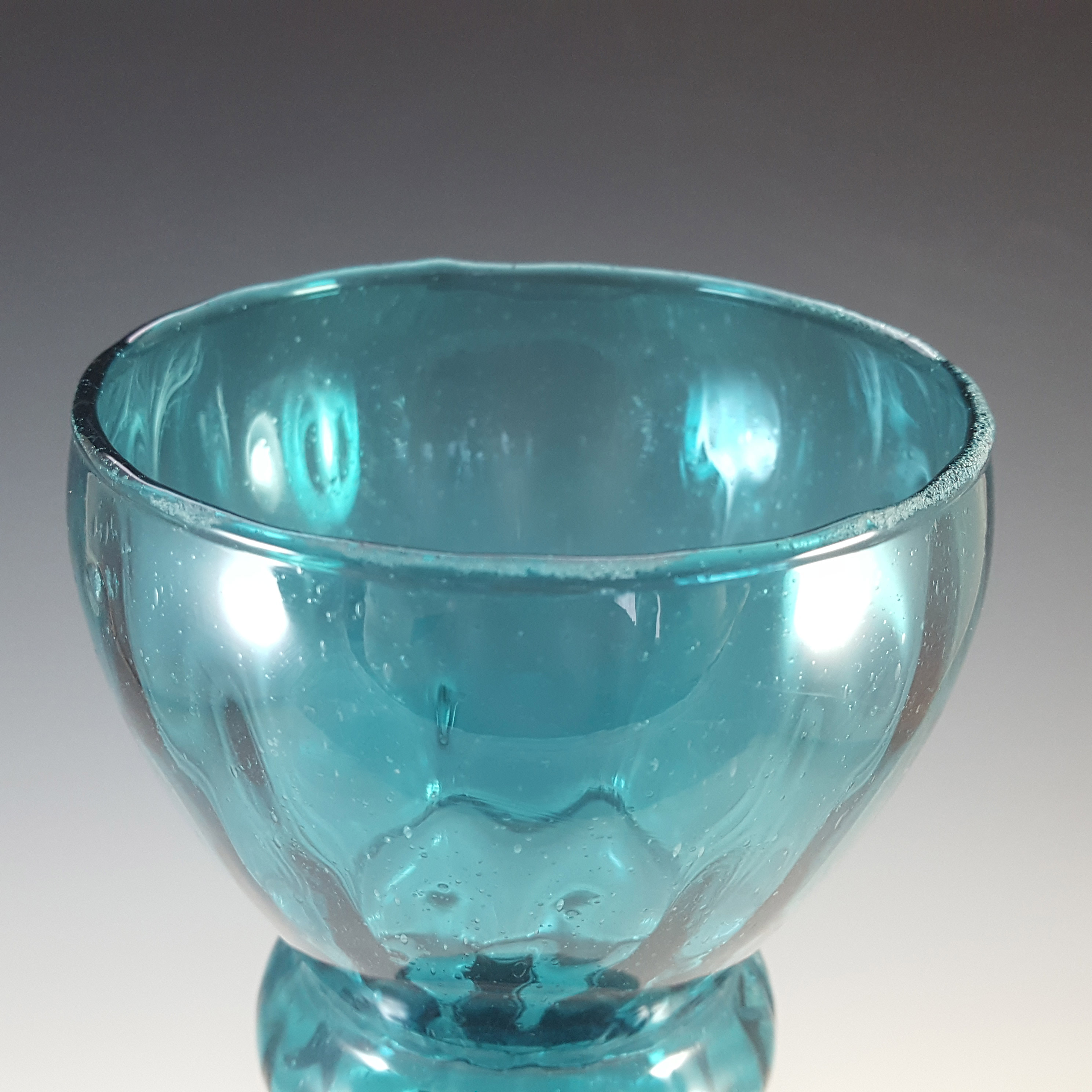 (image for) Empoli Vintage 1970's Italian Blue Retro Glass Vase - Click Image to Close