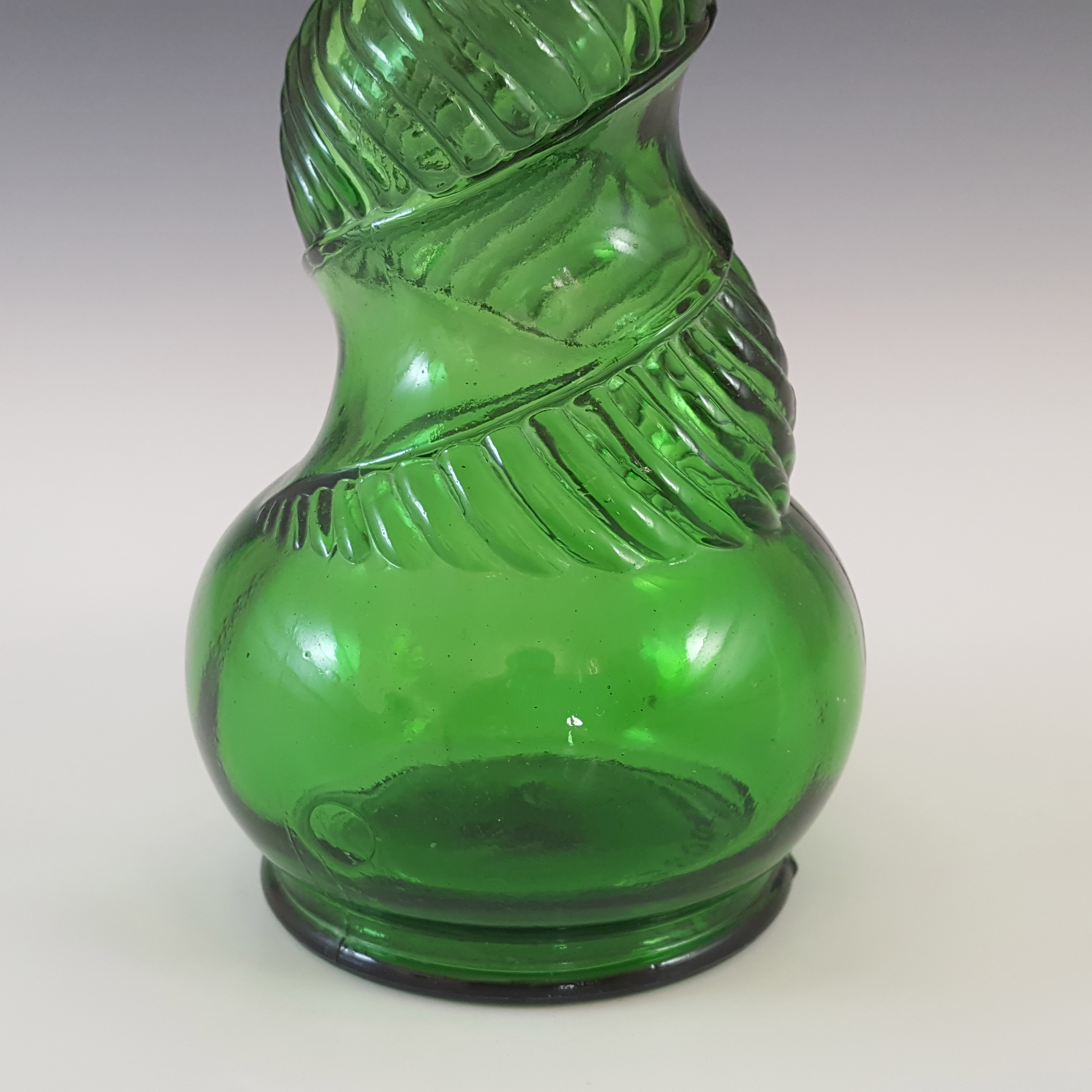 (image for) LARGE Empoli Italian Green Glass Snake Skin 'Genie' Bottle - Click Image to Close