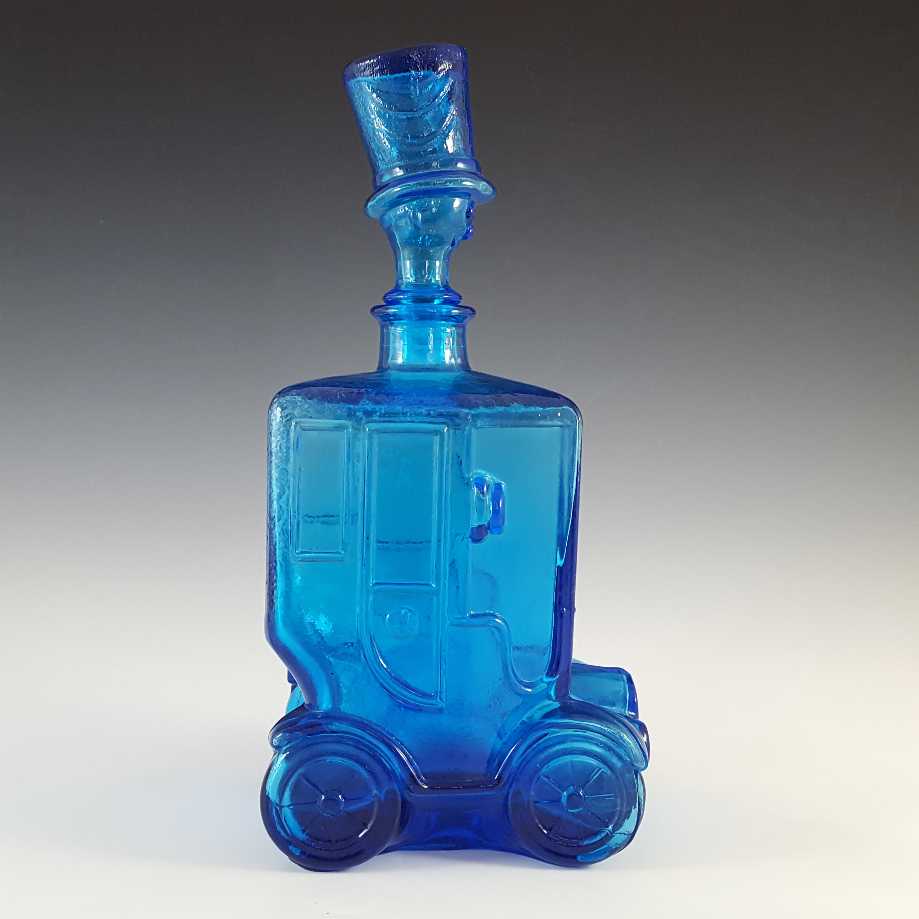 (image for) Empoli Italian Blue Glass Comical Car Decorative Bottle - Click Image to Close