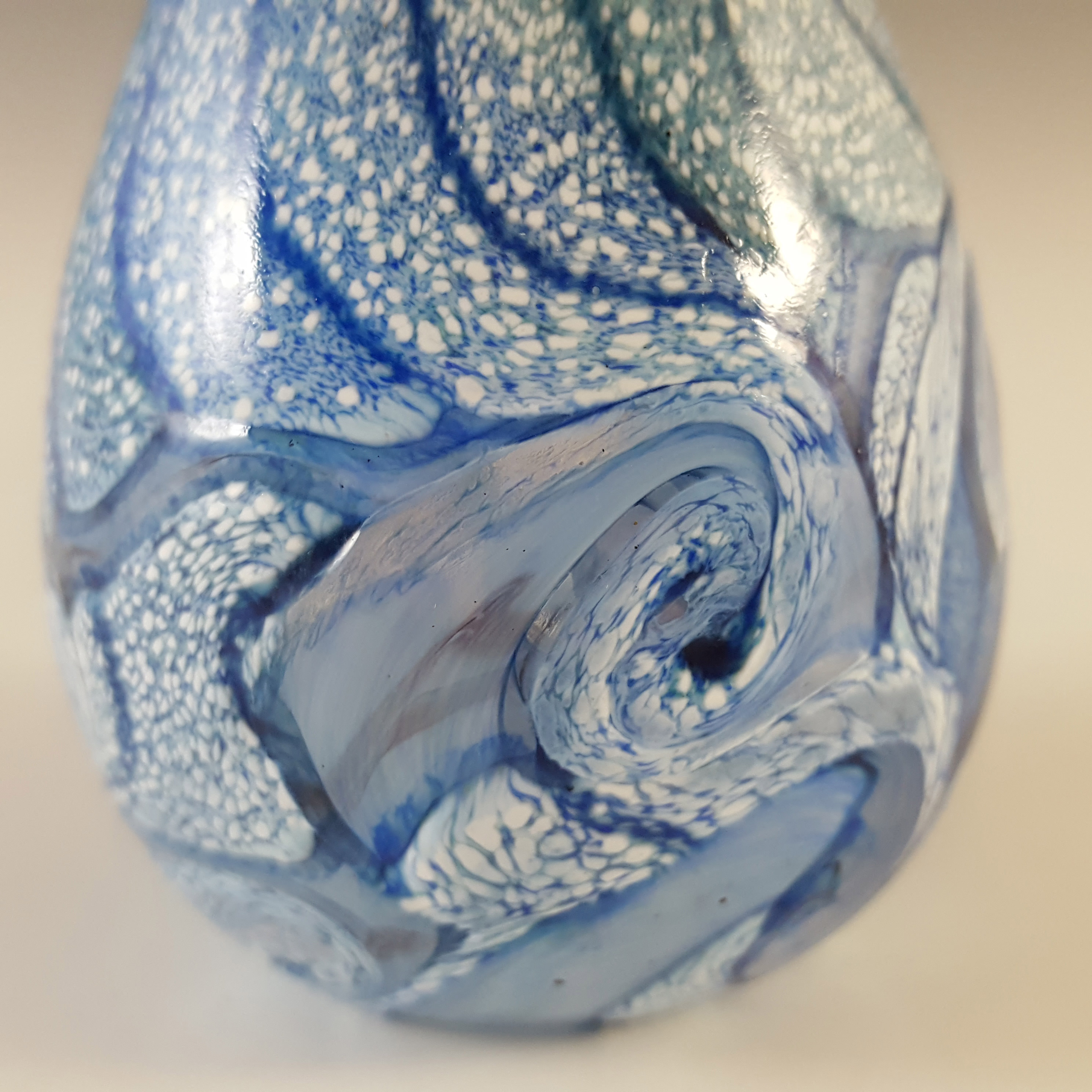 SIGNED Gozo Maltese Blue & White Glass 'Sea' Perfume Bottle - Click Image to Close