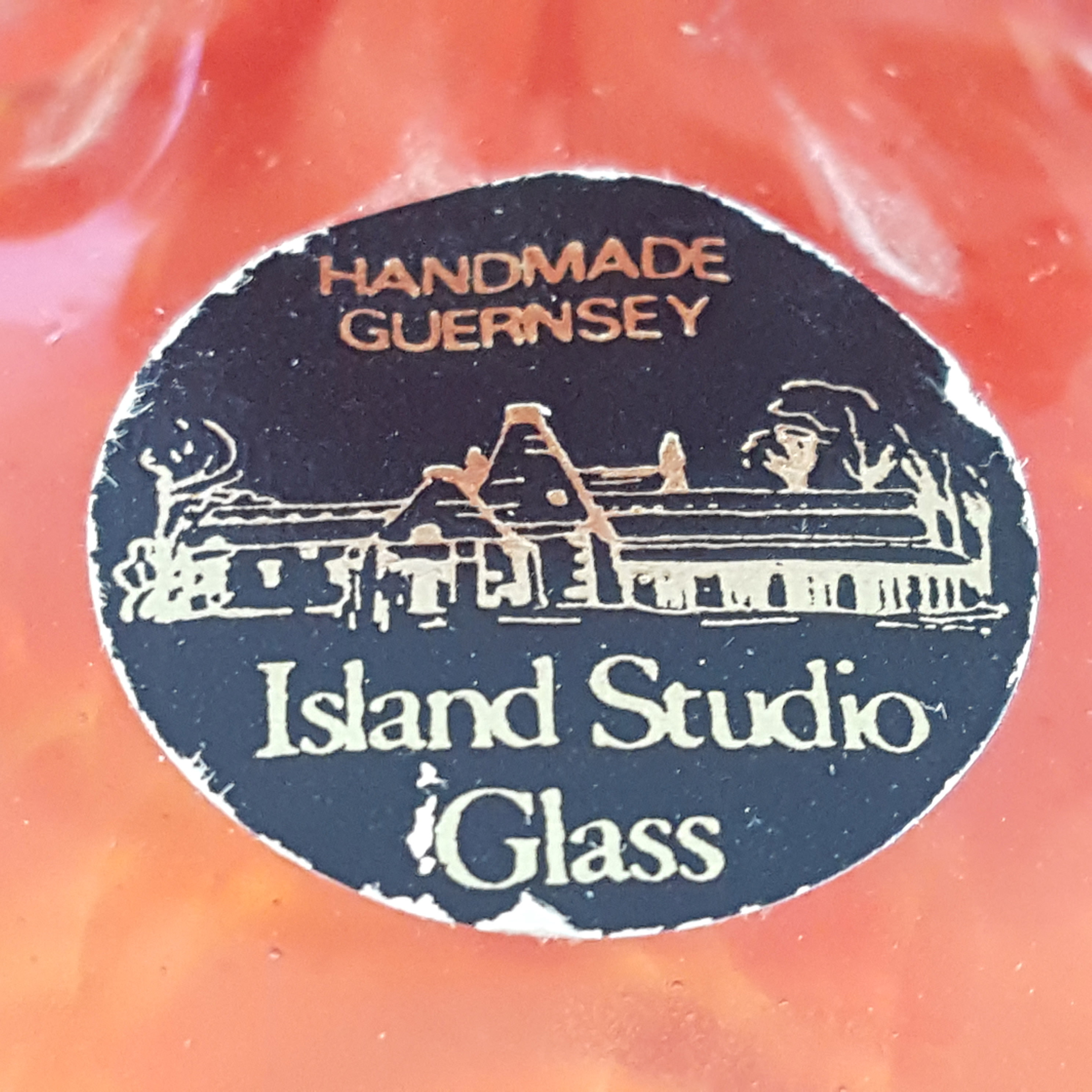 (image for) LABELLED Guernsey Island Studio Glass Red Perfume Bottle - Click Image to Close