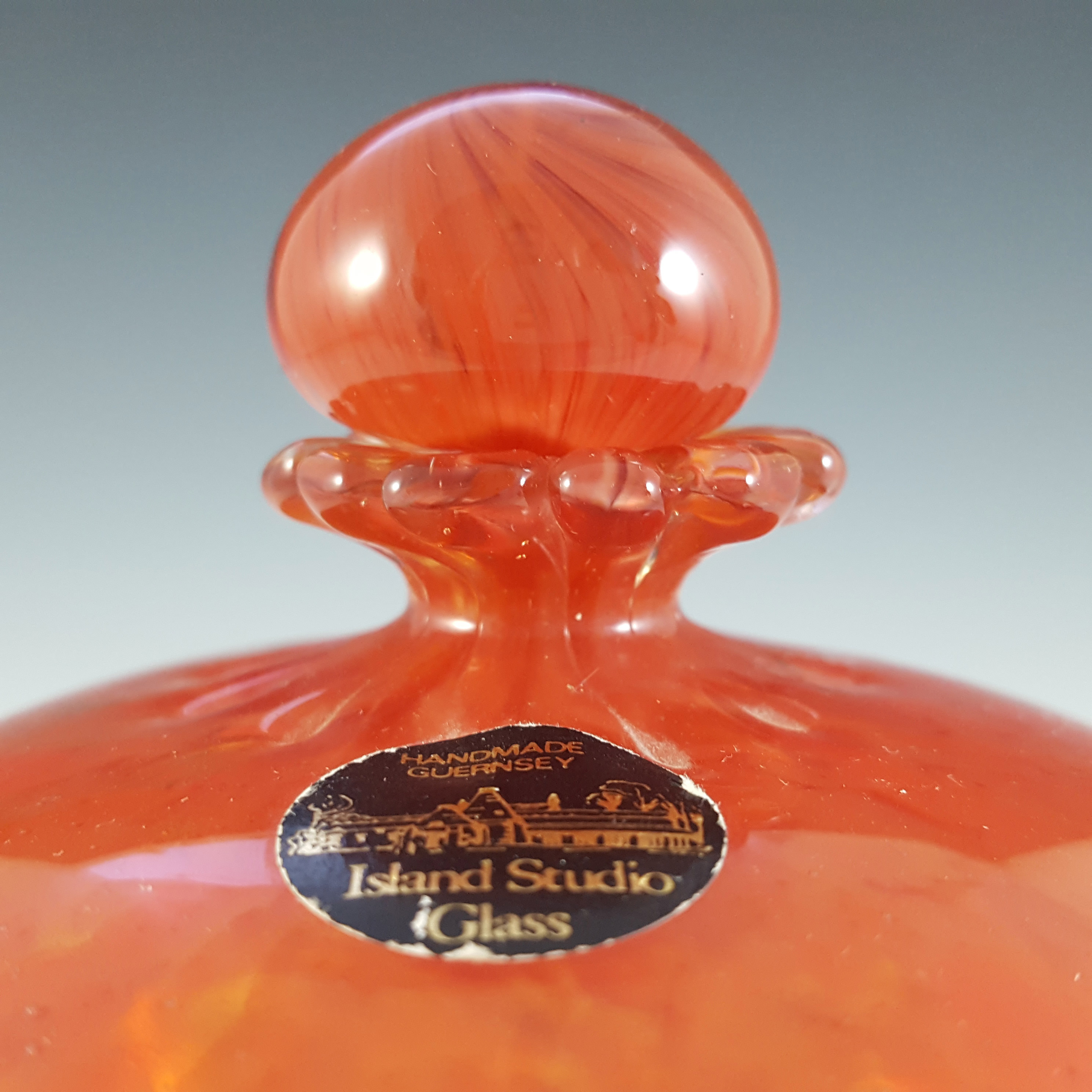 (image for) LABELLED Guernsey Island Studio Glass Red Perfume Bottle - Click Image to Close