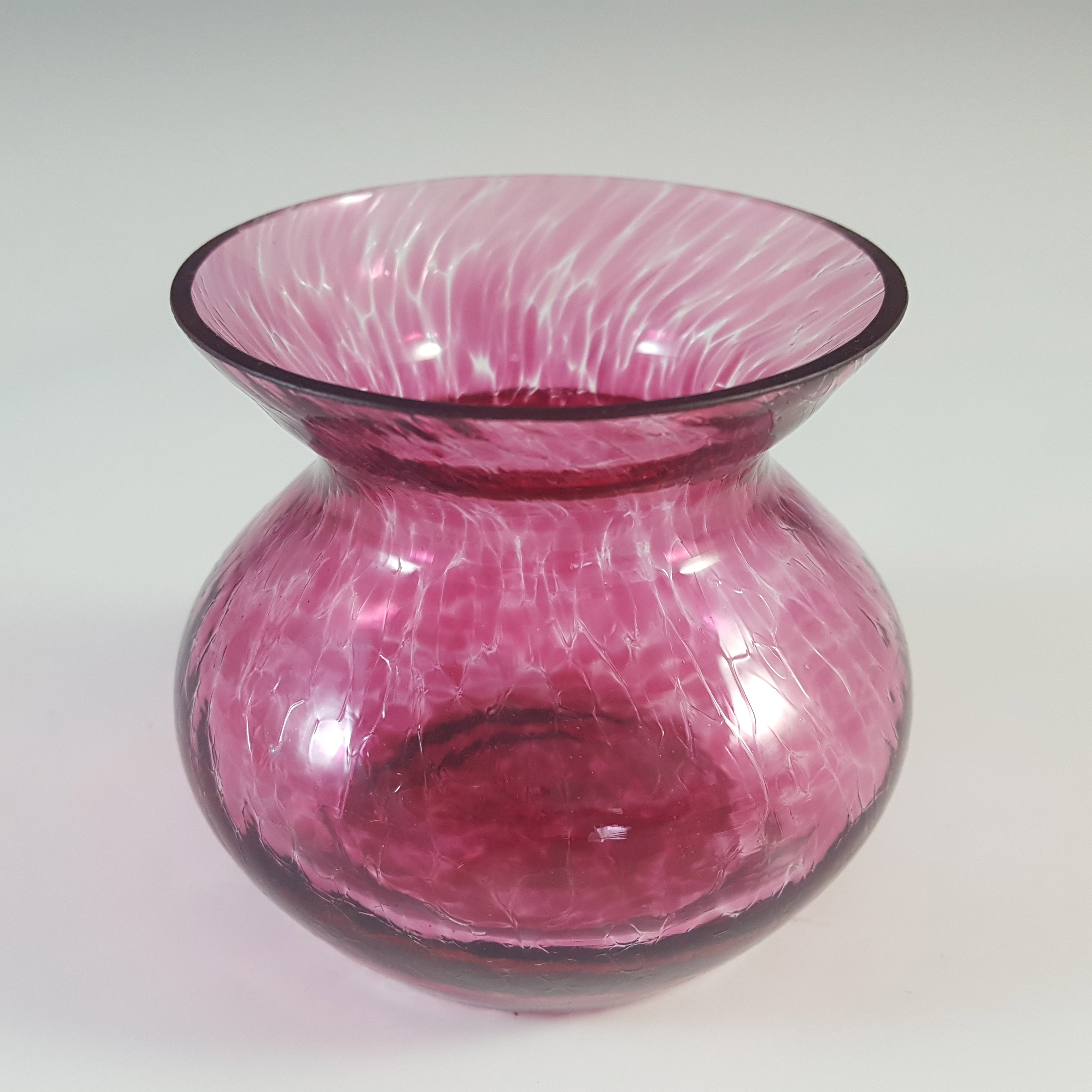 (image for) Heron Glass Speckled Pink British Posy Vase - Marked - Click Image to Close