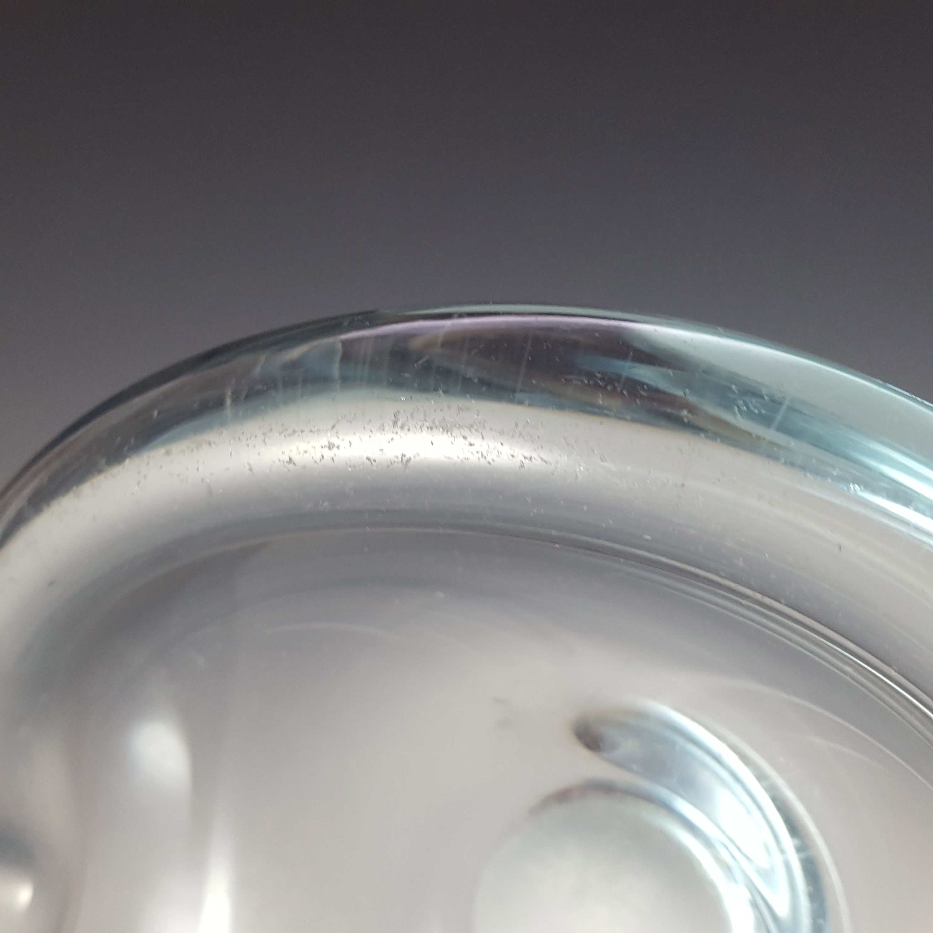 (image for) Holmegaard #17199 Per Lutken 'Akva' Blue Glass Bowl - Signed - Click Image to Close