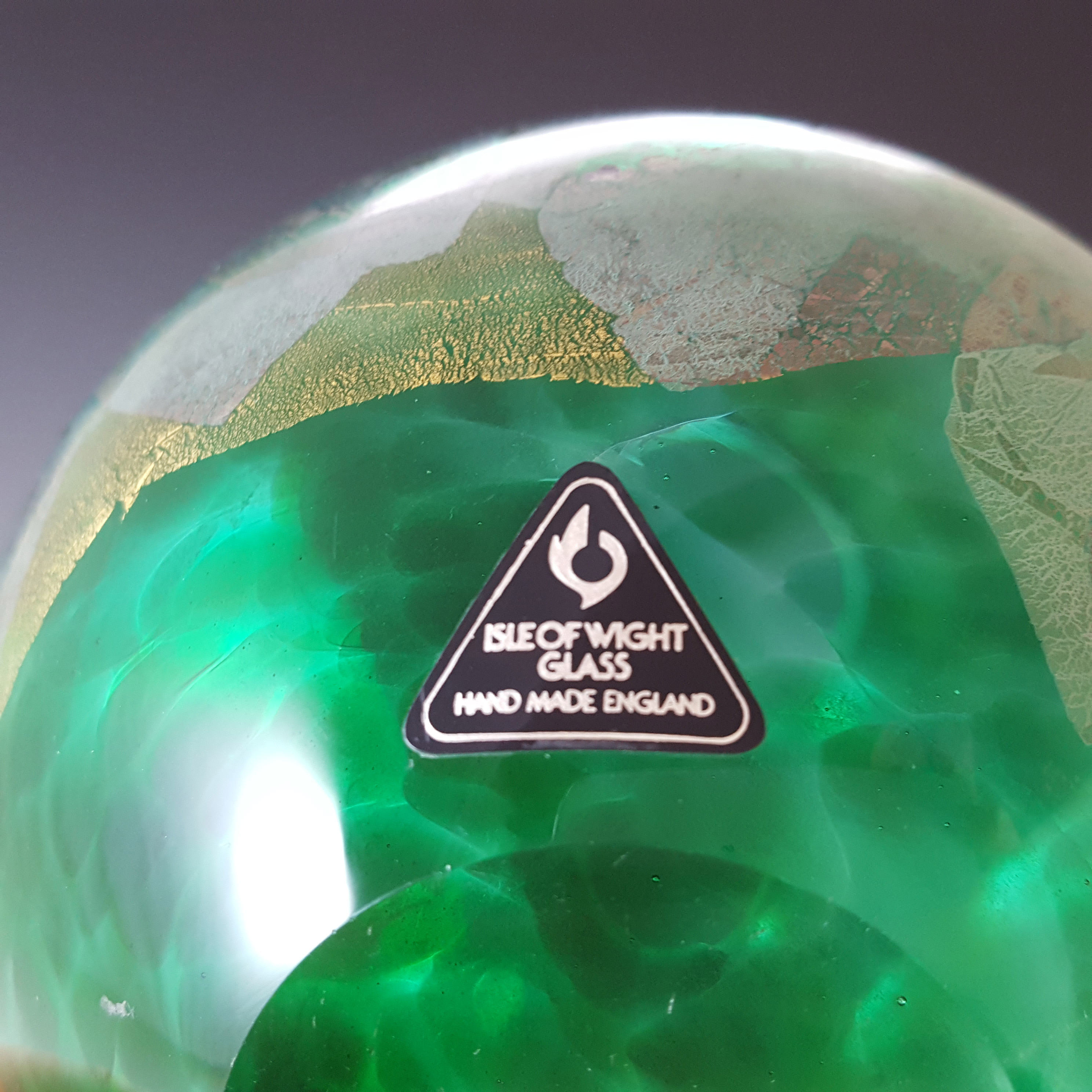 (image for) LABELLED Isle of Wight Studio 'Azurene Green' Glass Vase - Click Image to Close