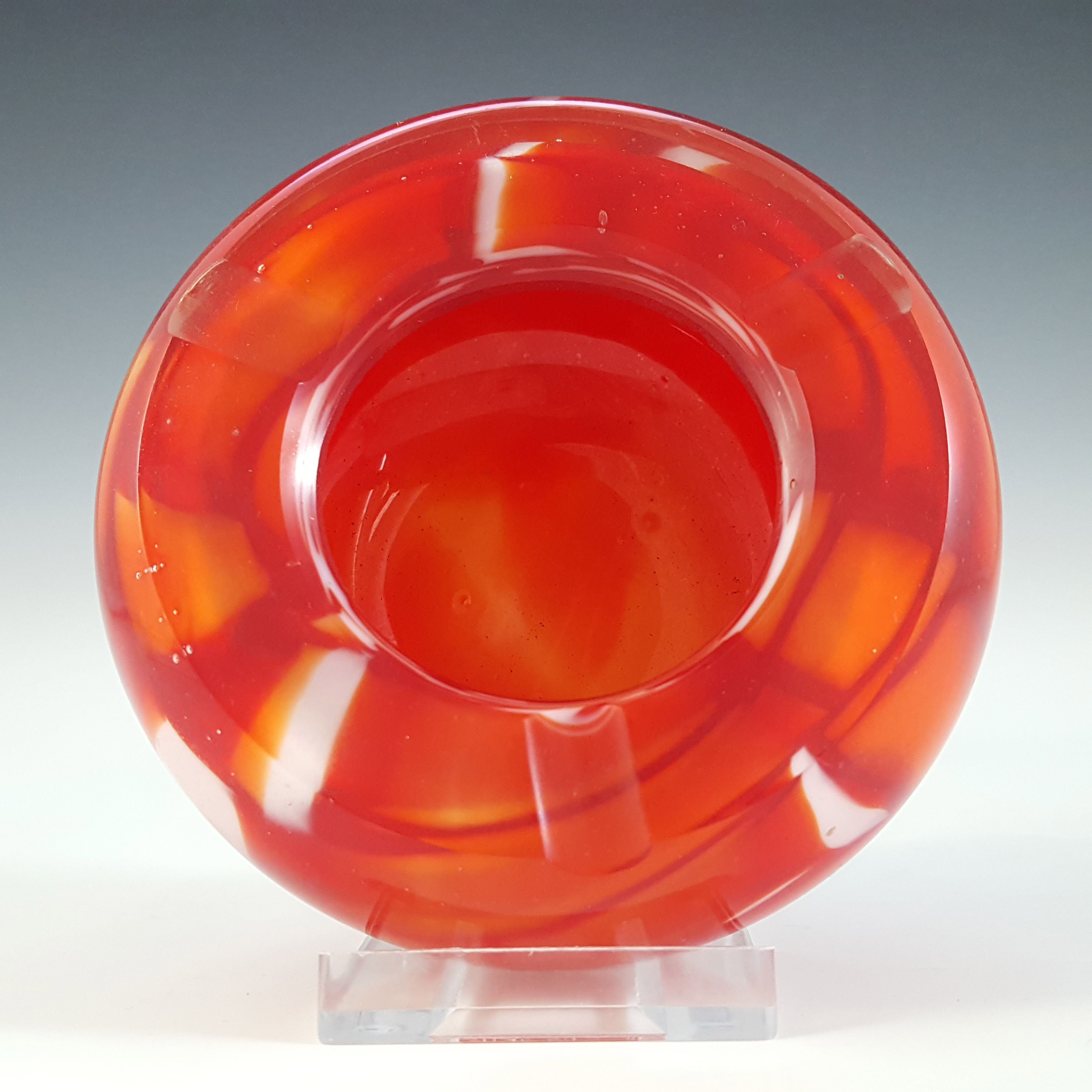 (image for) Vintage Red & White Speckled Glass Bowl / Ashtray - Click Image to Close