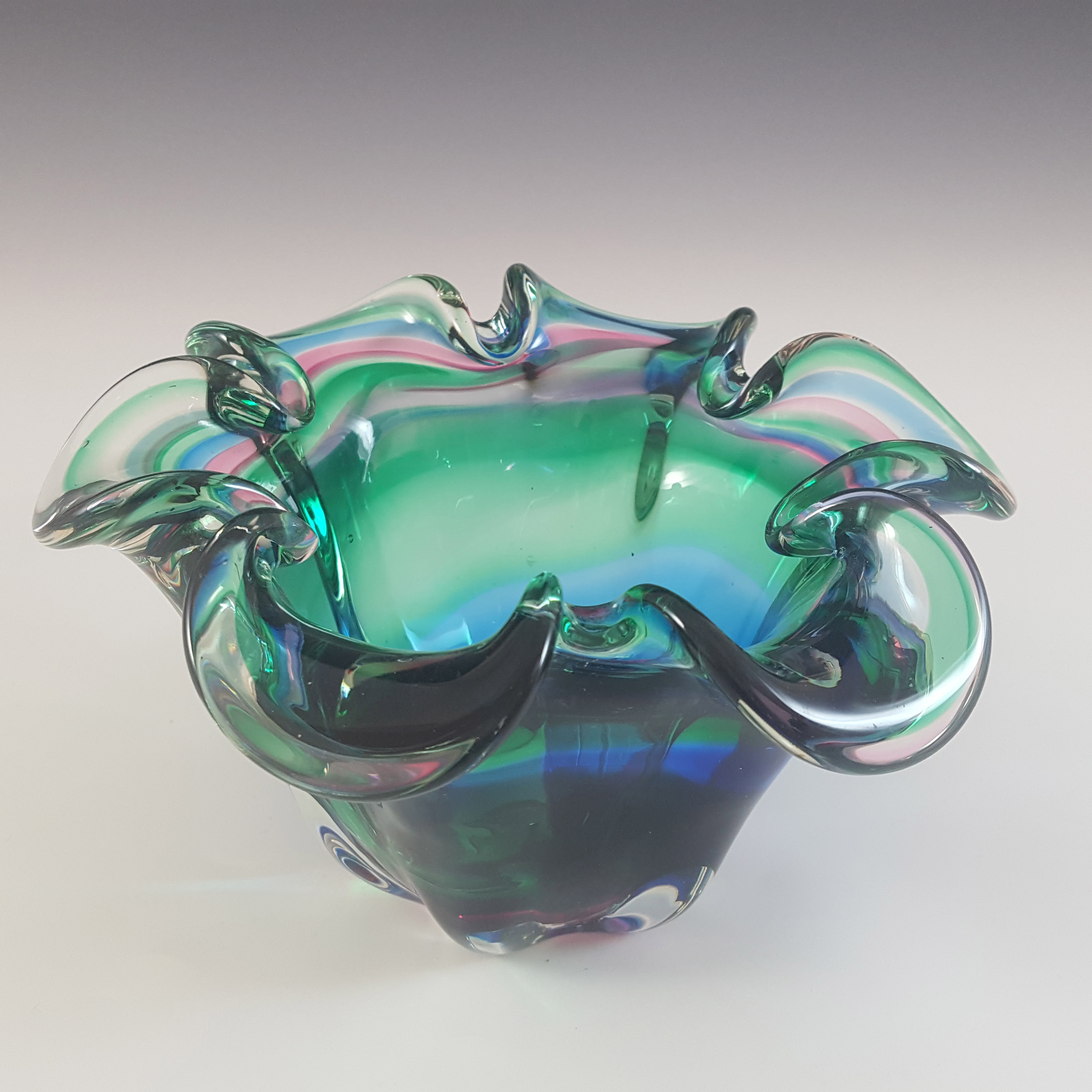 (image for) Iwatsu Japanese Multicoloured Cased Glass Vintage Bowl - Click Image to Close