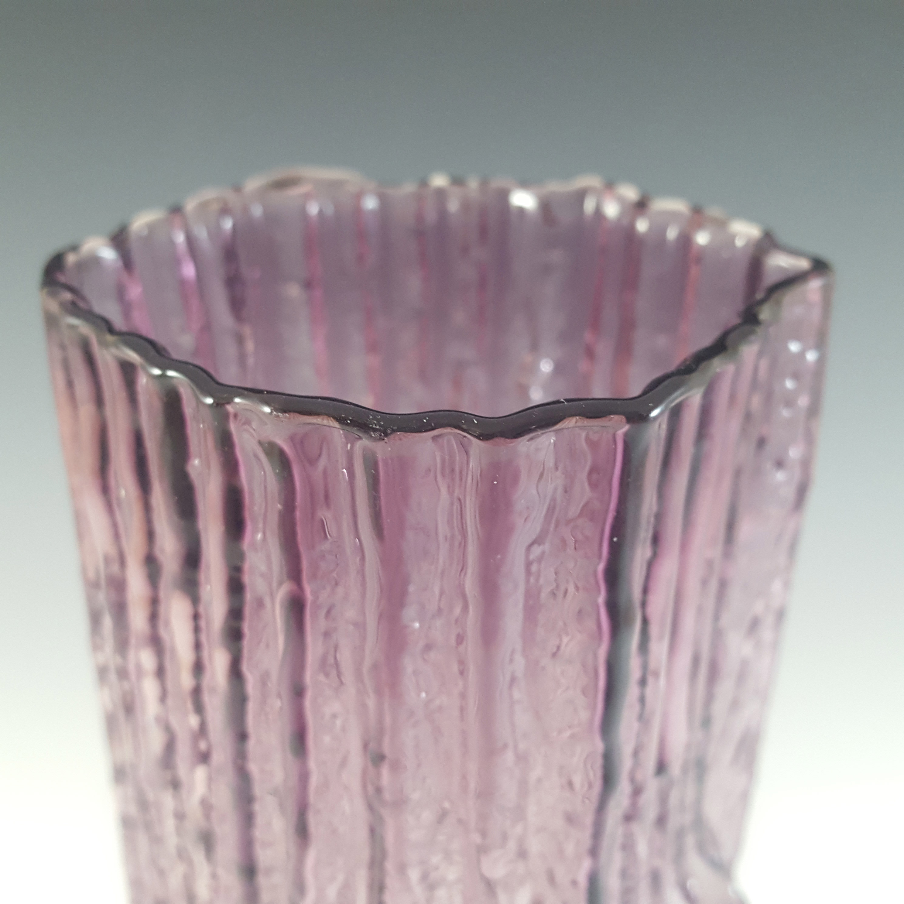 (image for) Japanese "My Lady" Bark Textured Purple Cased Glass Vase - Click Image to Close