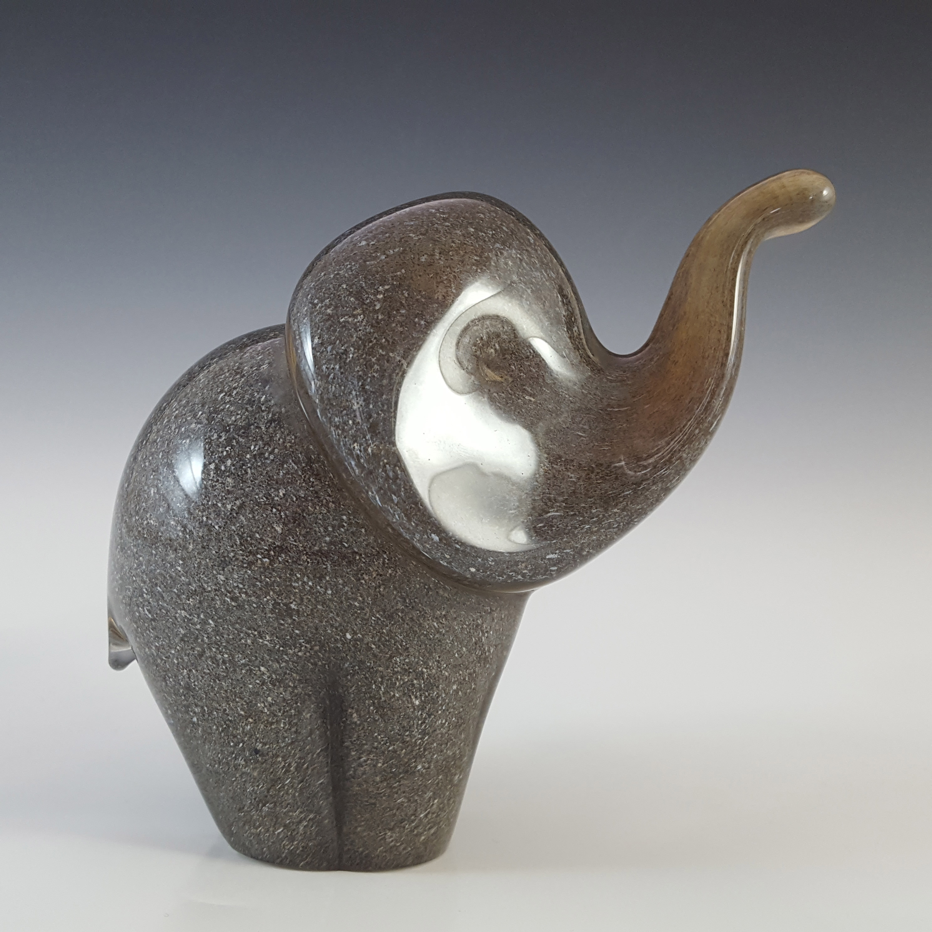 (image for) MARKED Langham Grey Glass Vintage Elephant Sculpture - Click Image to Close