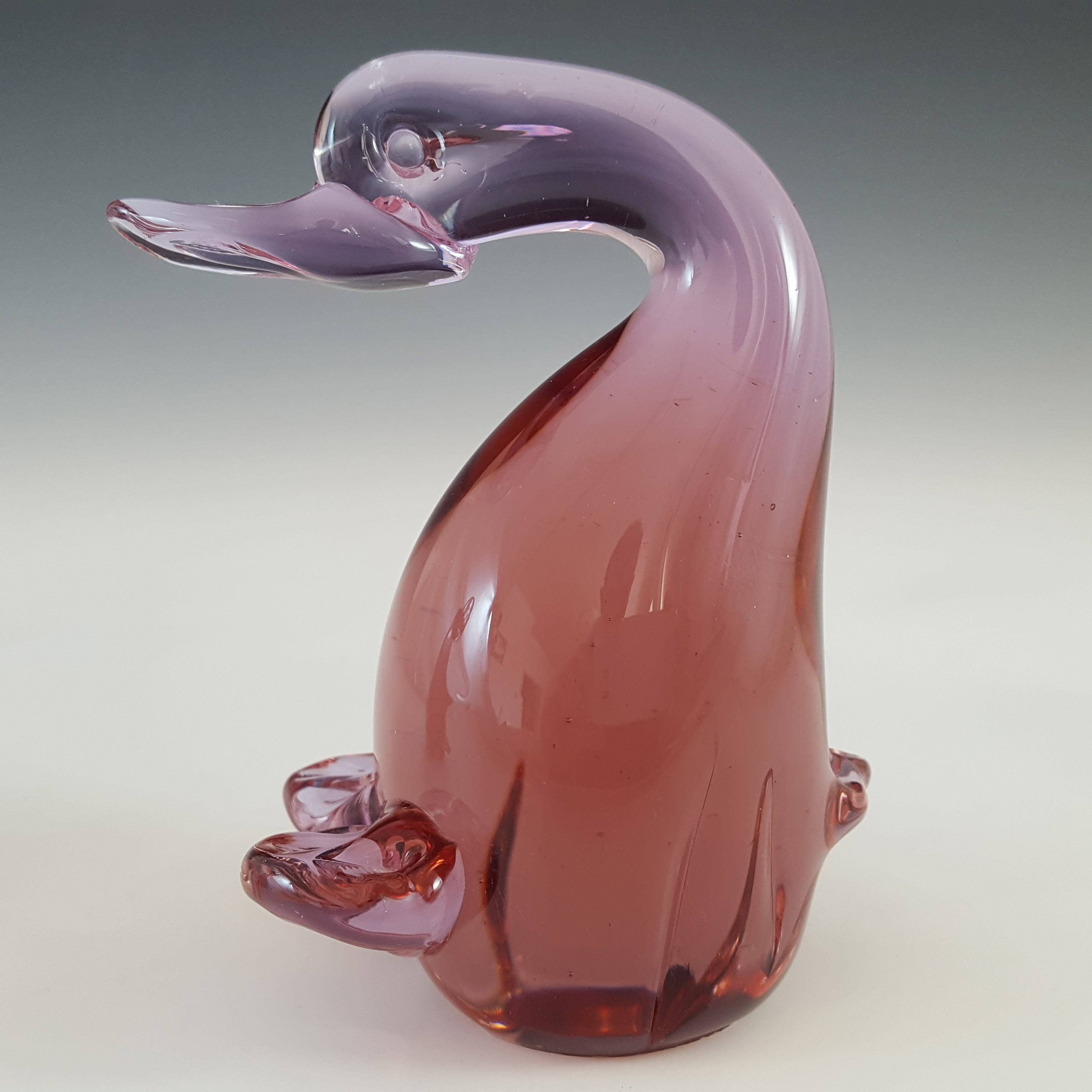 (image for) Pair of Vintage Hand Blown Pink Glass Ducks - Click Image to Close
