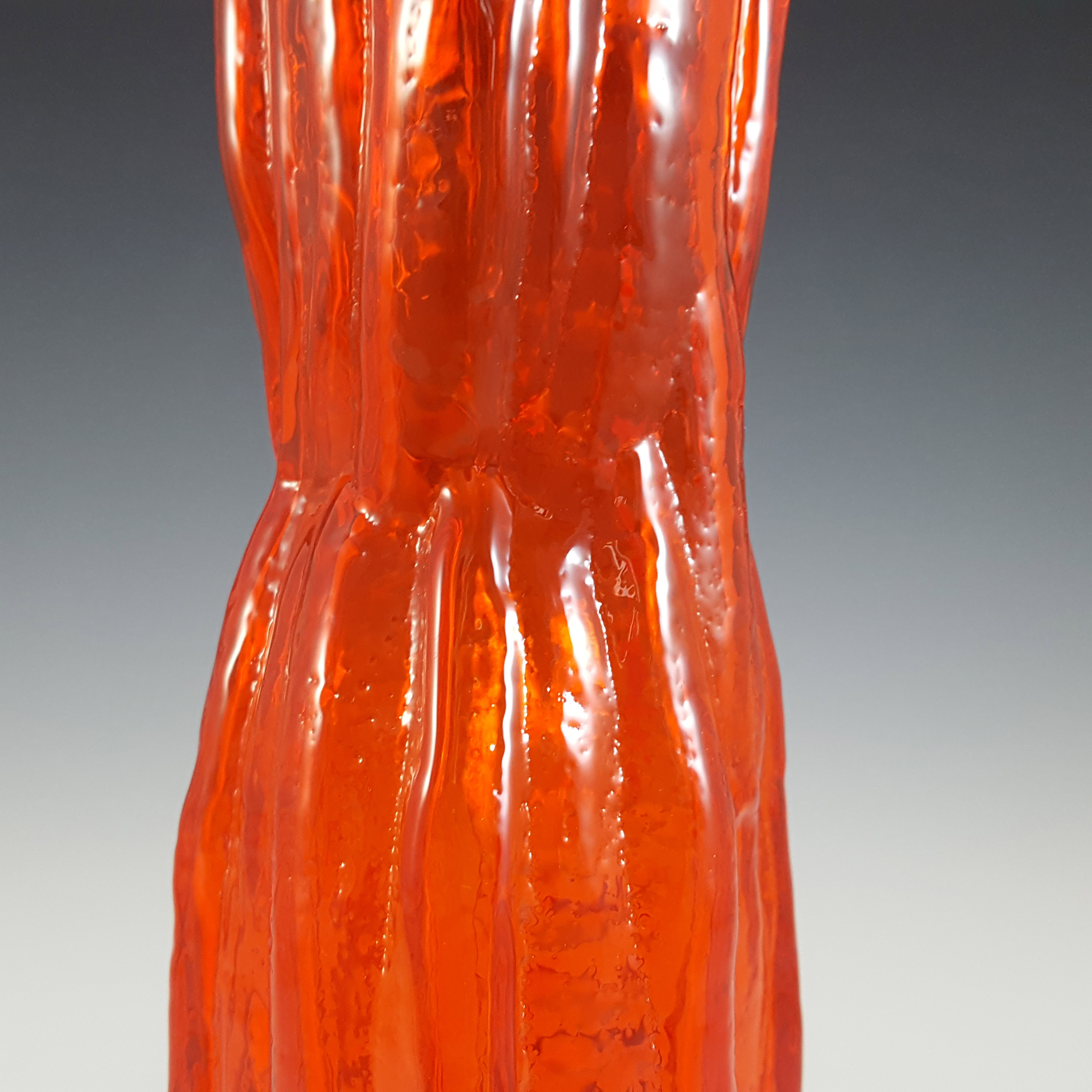 (image for) Lindshammar Swedish Orange Bark Textured Glass Vase - Click Image to Close