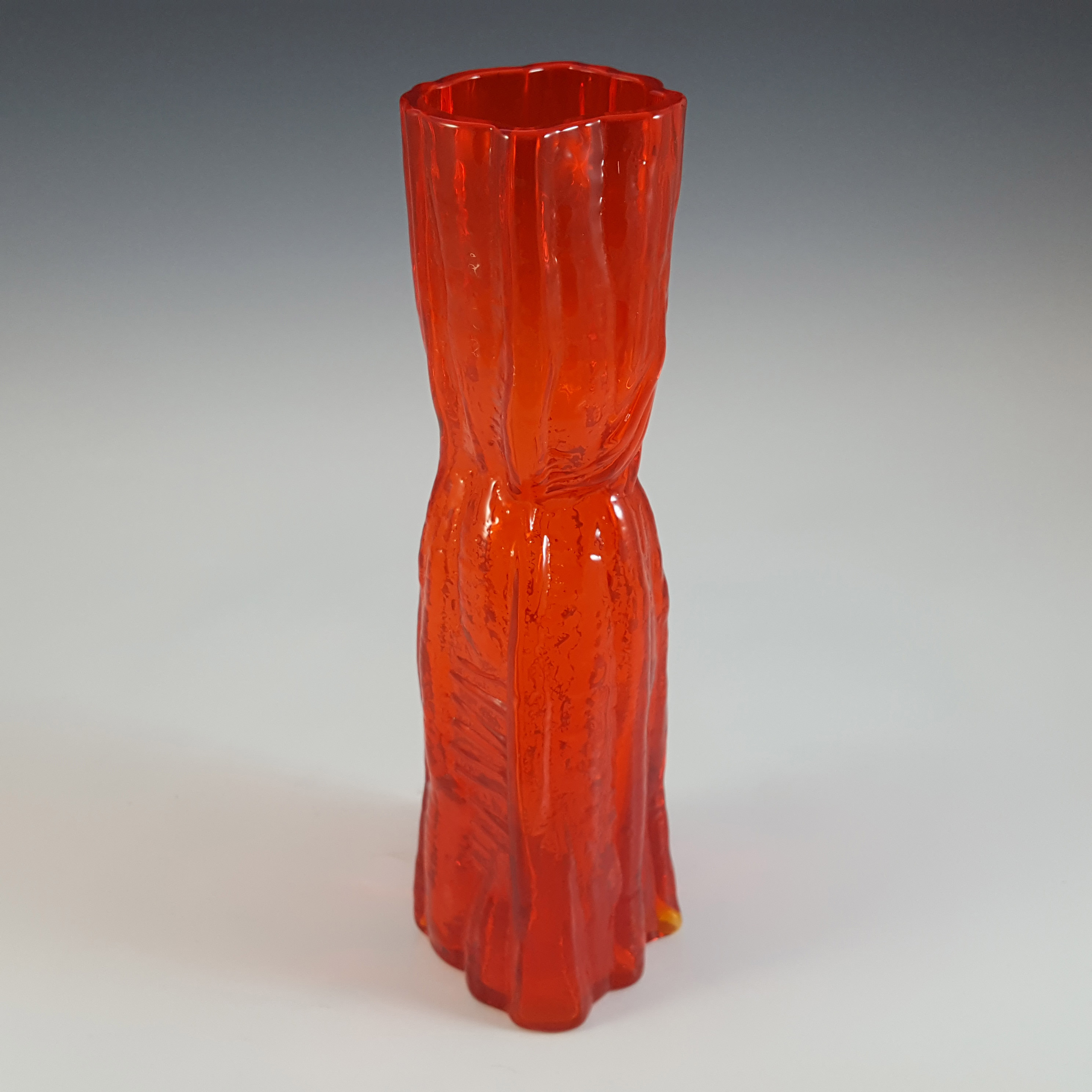 (image for) Lindshammar Swedish Orange Bark Textured Glass Vase - Click Image to Close