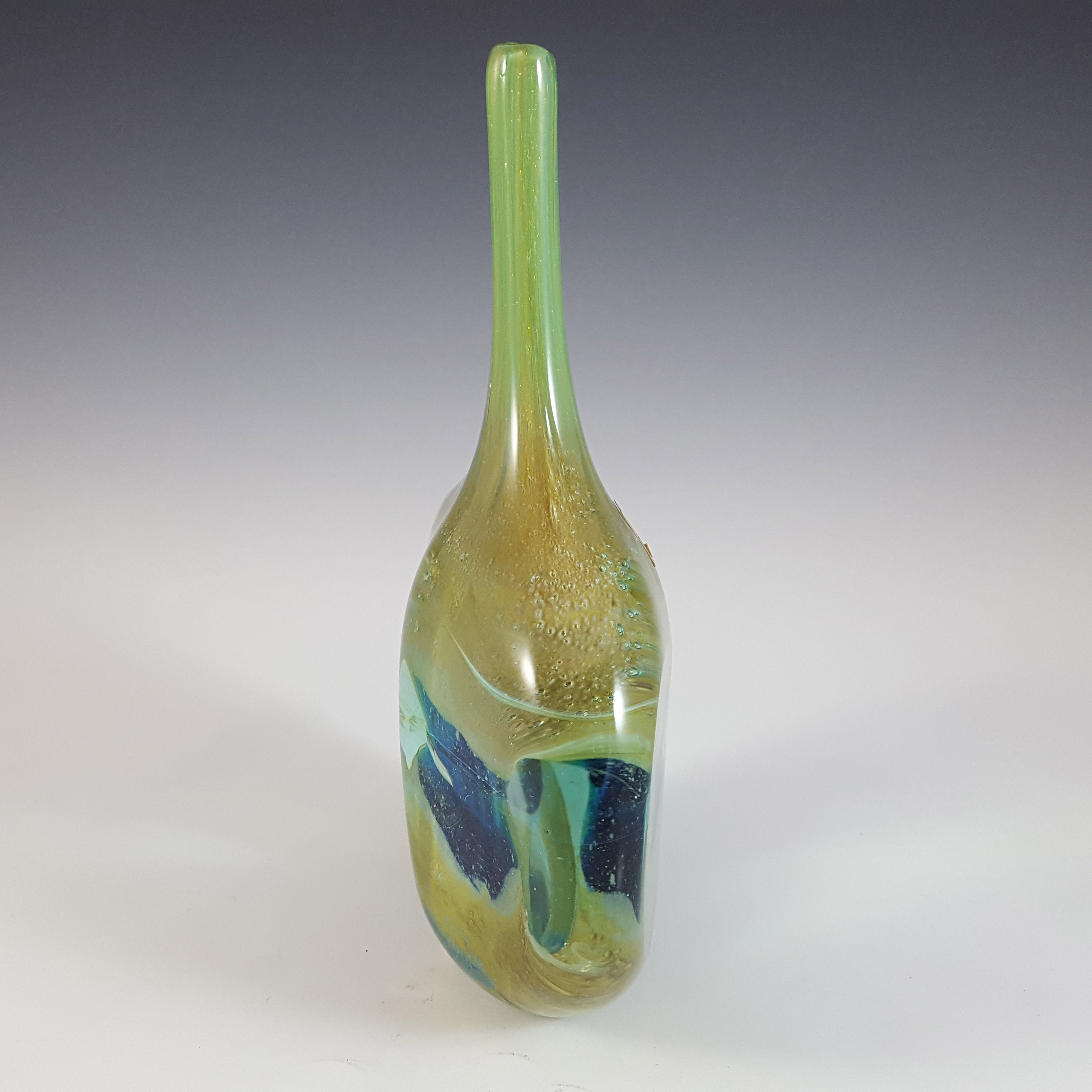 Mdina Maltese Glass Cut Ice 'Lollipop' Vase - Signed - Click Image to Close