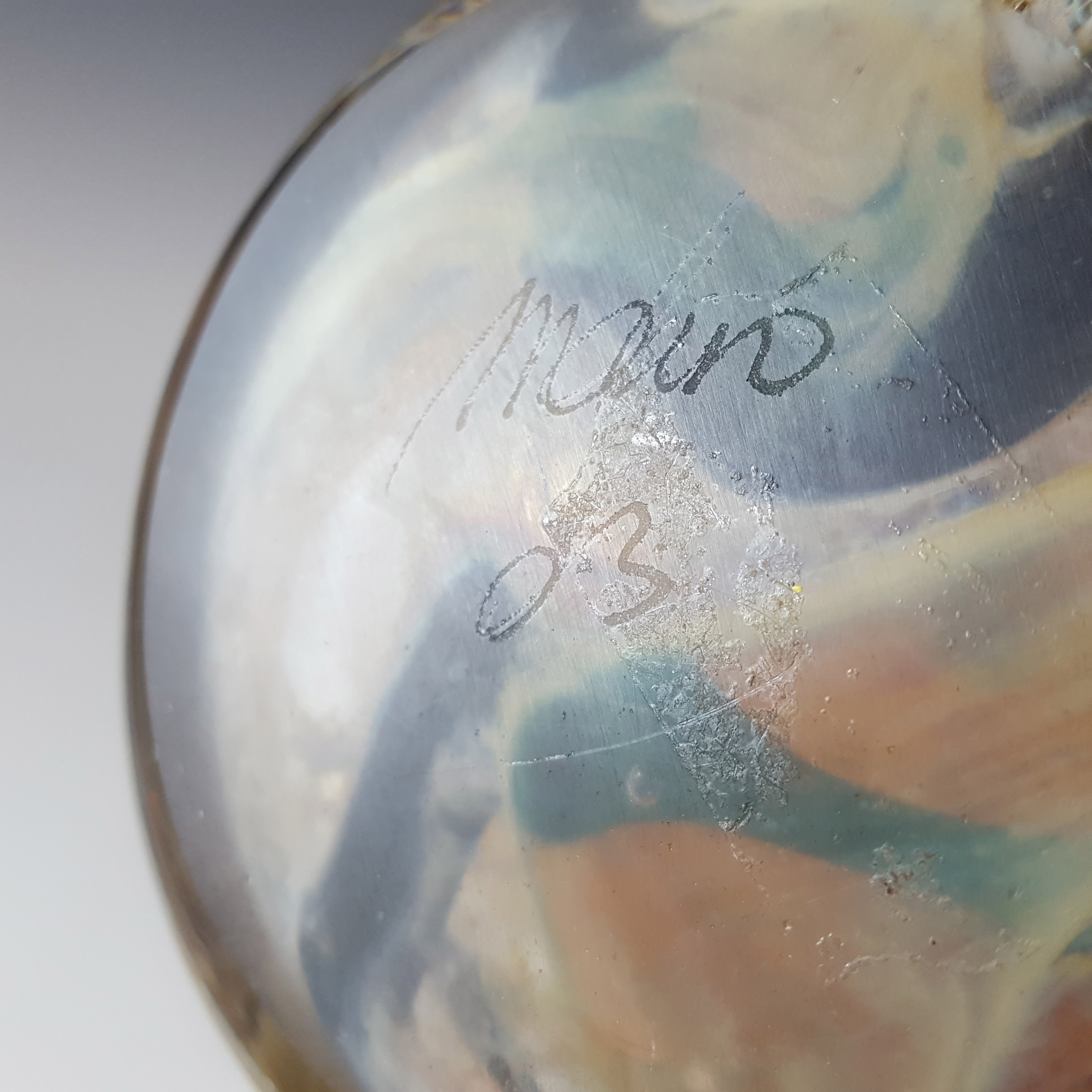 (image for) Mdina Maltese Brown & Black Striped Glass Vase - SIGNED & LABELLED - Click Image to Close