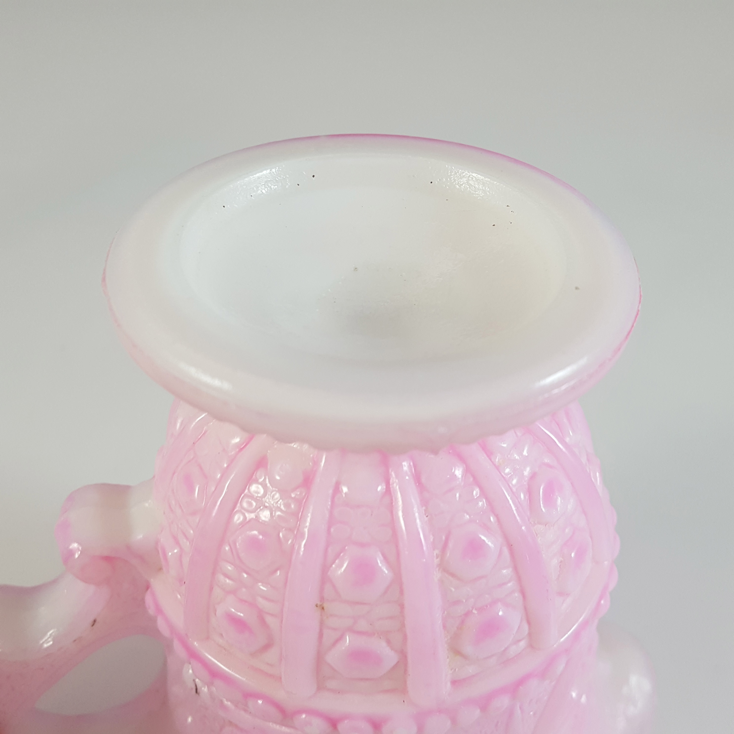 (image for) Portieux #3891 French Victorian Pink Milk Glass 'Louis XV' Creamer / Jug - Click Image to Close