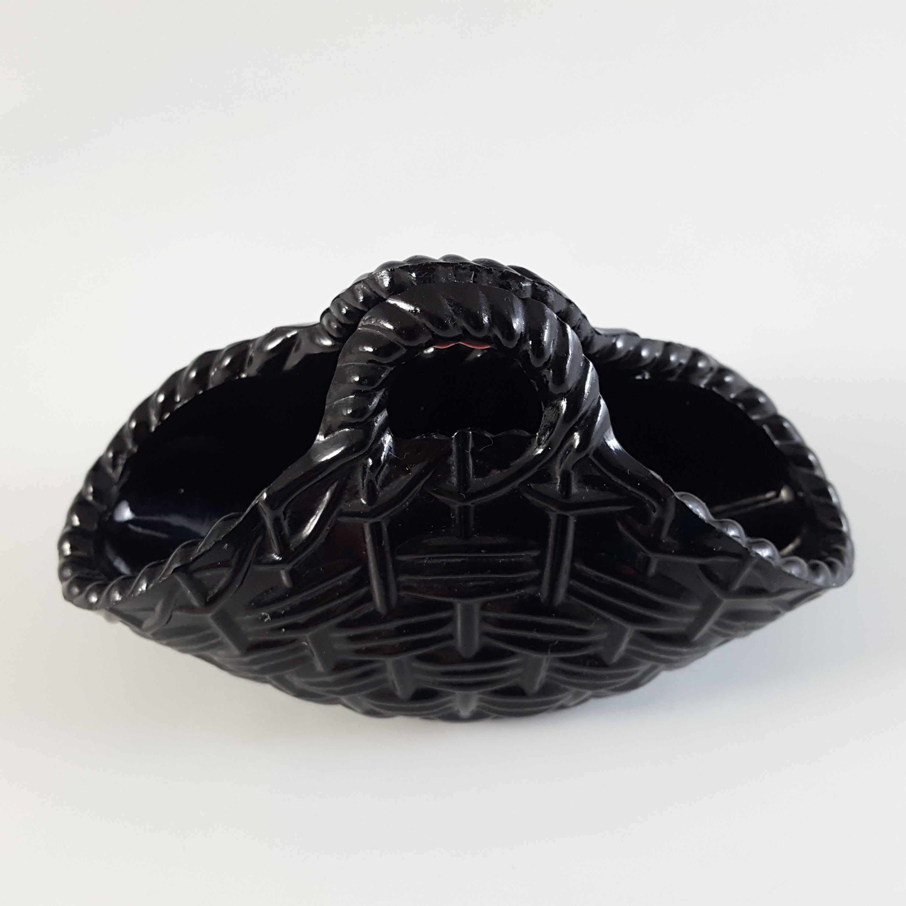(image for) Sowerby #1157 Victorian Black Milk Glass Basket Bowl - Marked - Click Image to Close
