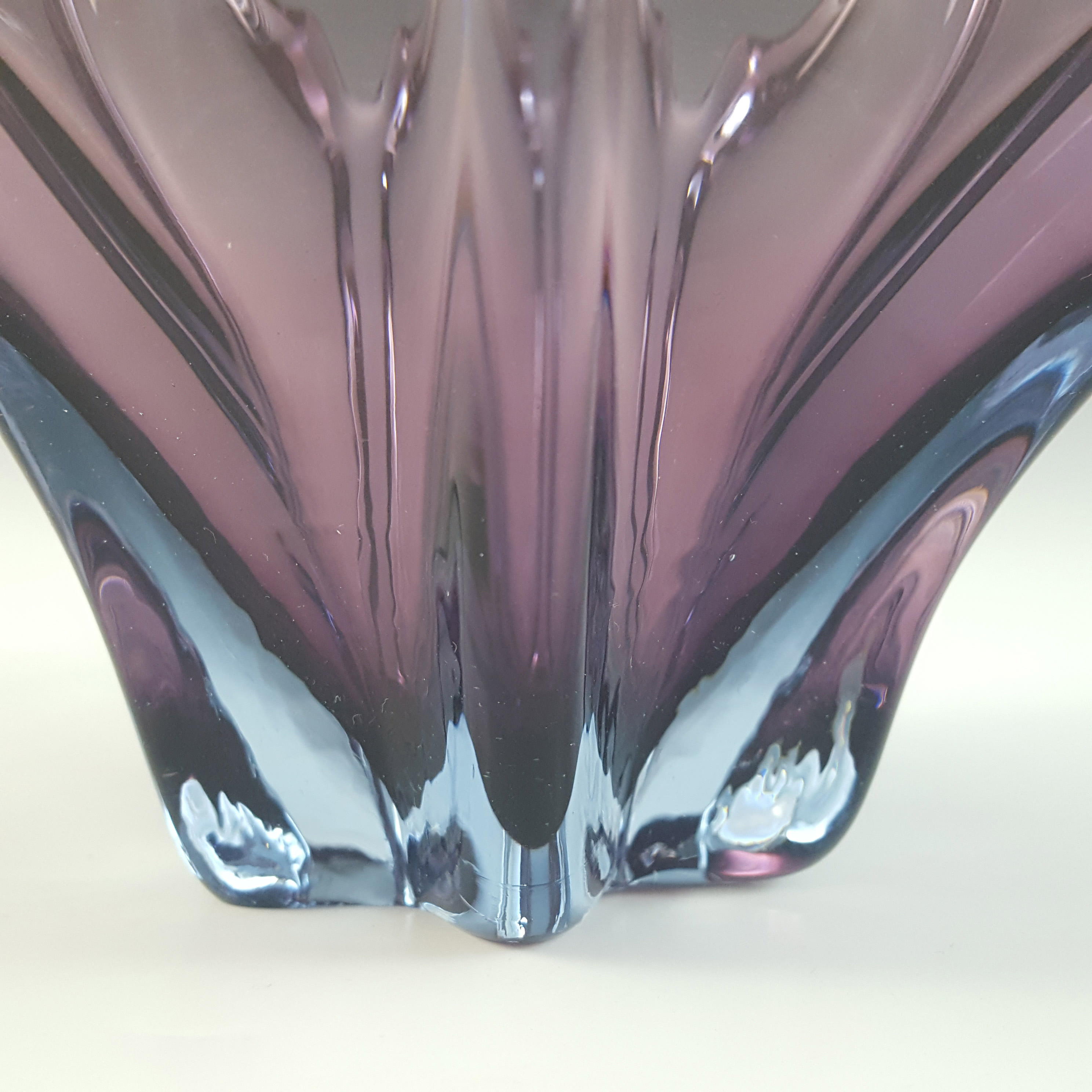 Cristallo Venezia CCC Murano Purple & Blue Sommerso Glass Bowl - Click Image to Close