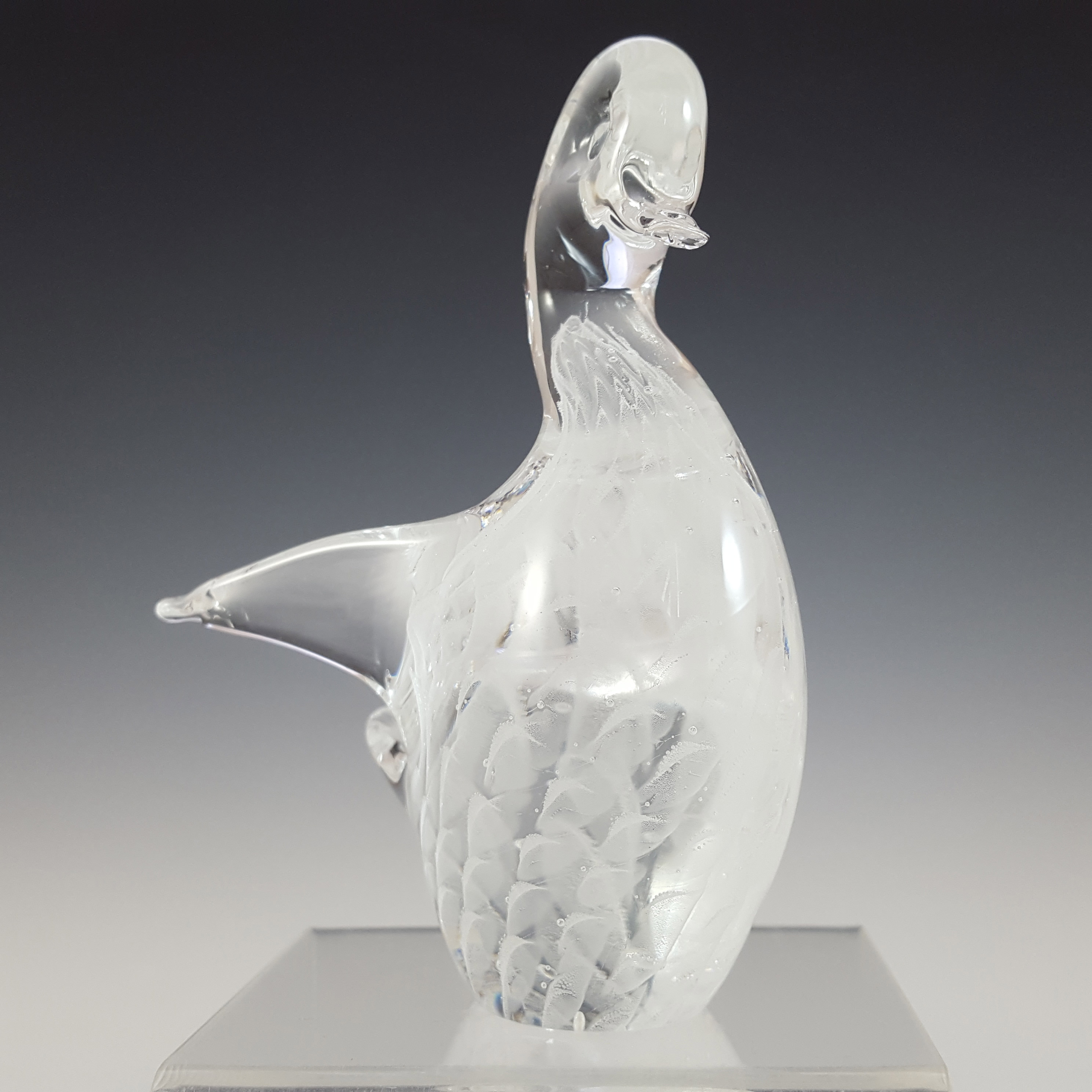 (image for) LABELLED V. Nason & Co Murano White Bubbly Glass Duck Sculpture - Click Image to Close