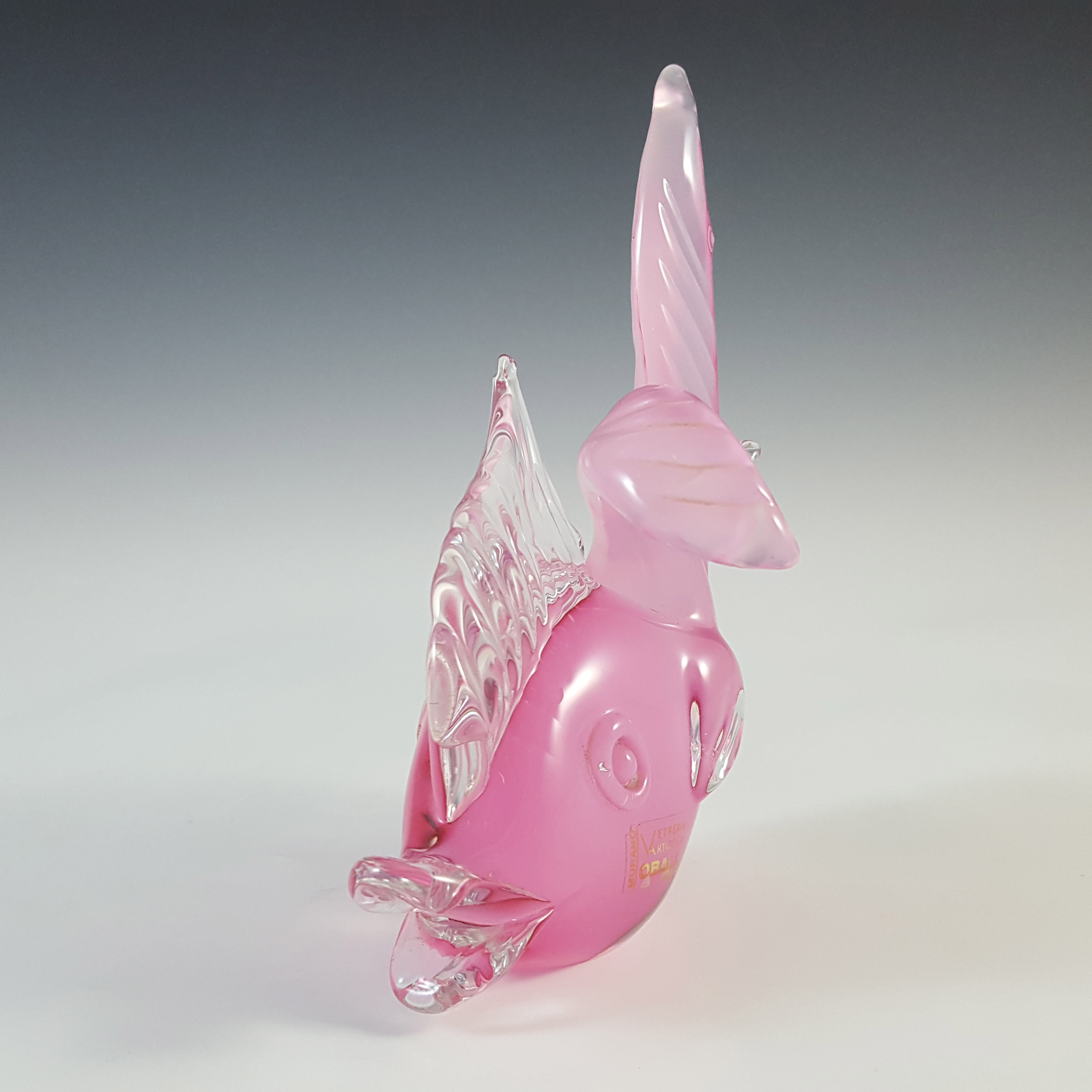 (image for) Oball Murano Pink Cased Glass Fish Sculpture - Labelled - Click Image to Close