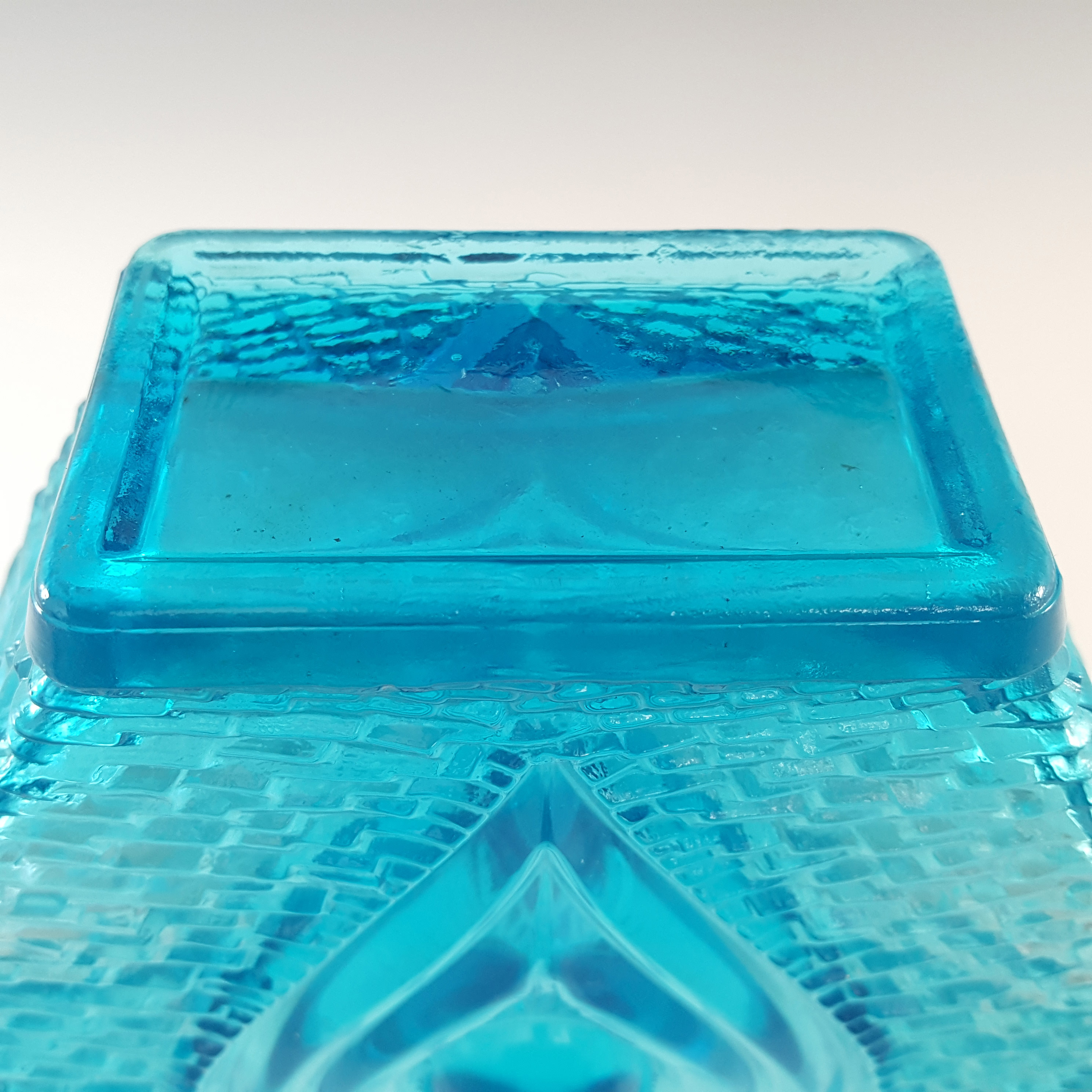 (image for) Oberglas Vintage Austrian Blue Glass Textured 'Eye' Vase - Click Image to Close