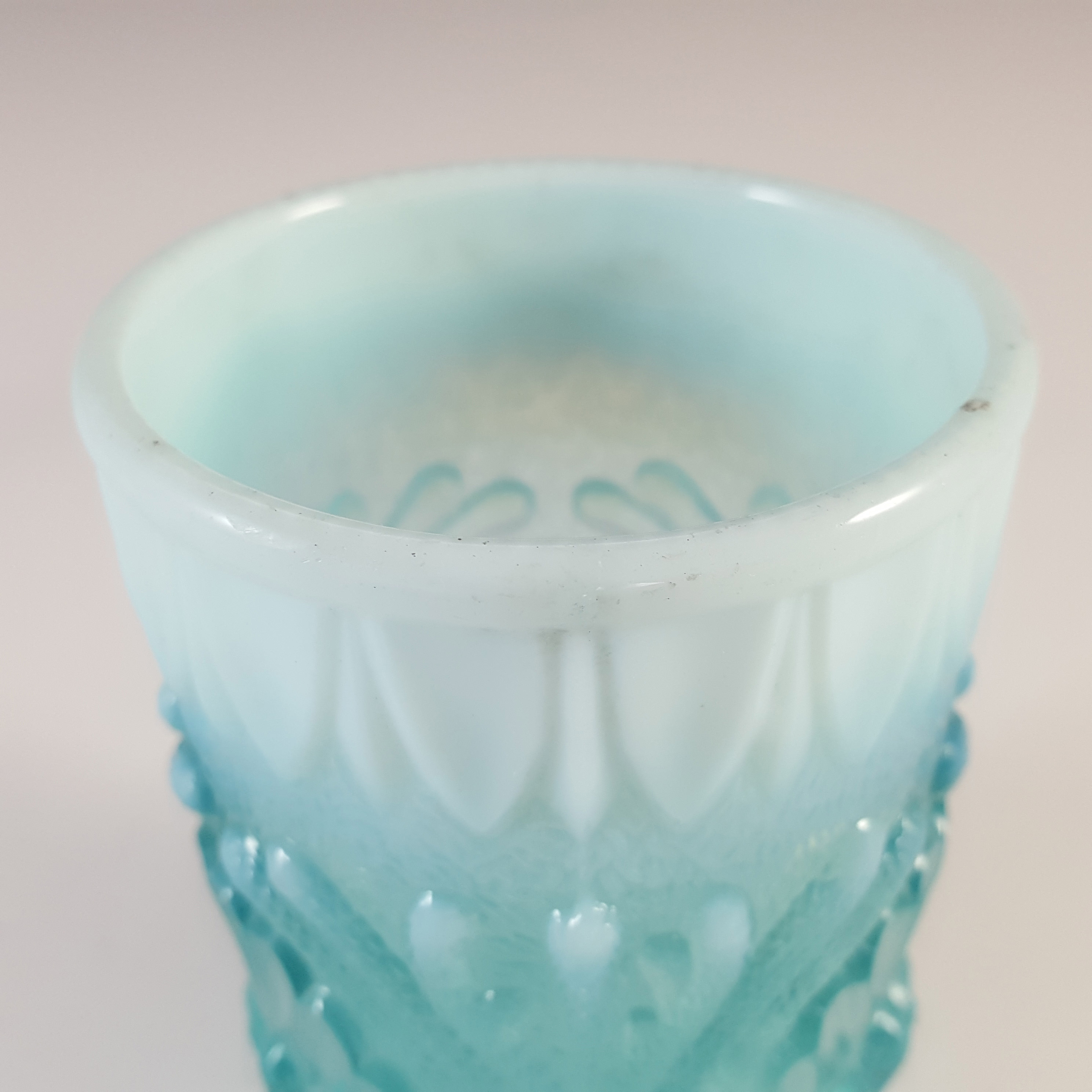 (image for) Davidson Blue Pearline Glass Victorian 1890's Spill Vase - Click Image to Close