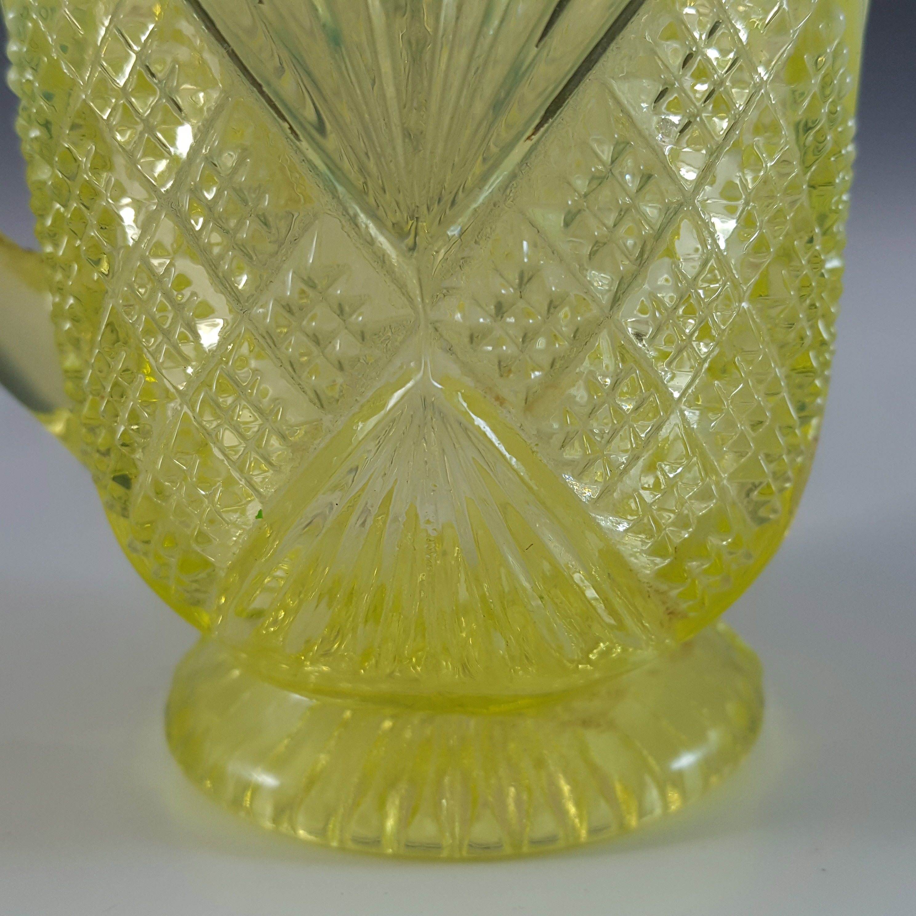 (image for) Davidson Primrose Pearline Uranium Glass 'Lords + Ladies' Creamer - Click Image to Close