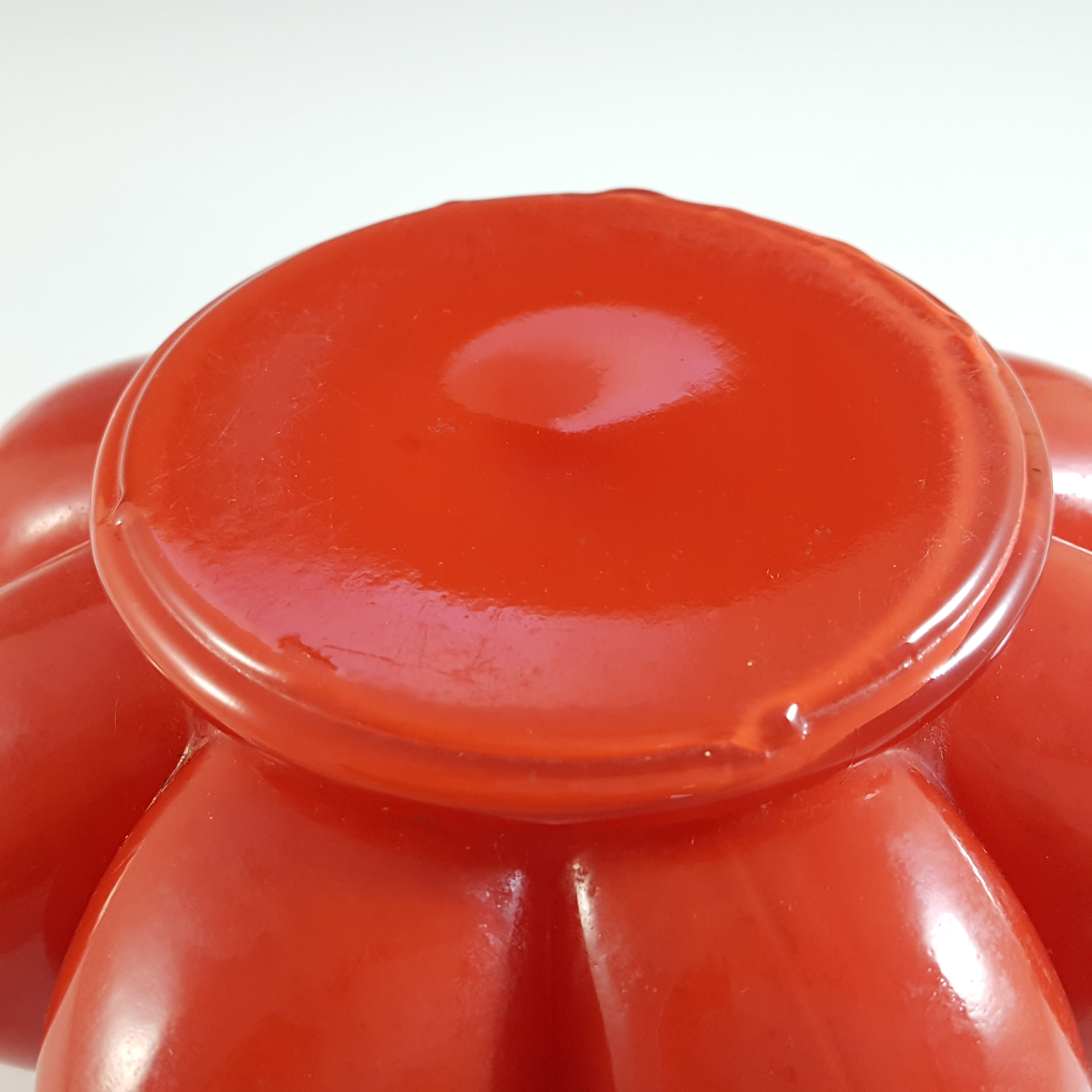 (image for) Czech / Bohemian Vintage Art Deco Red Glass Posy Vase - Click Image to Close