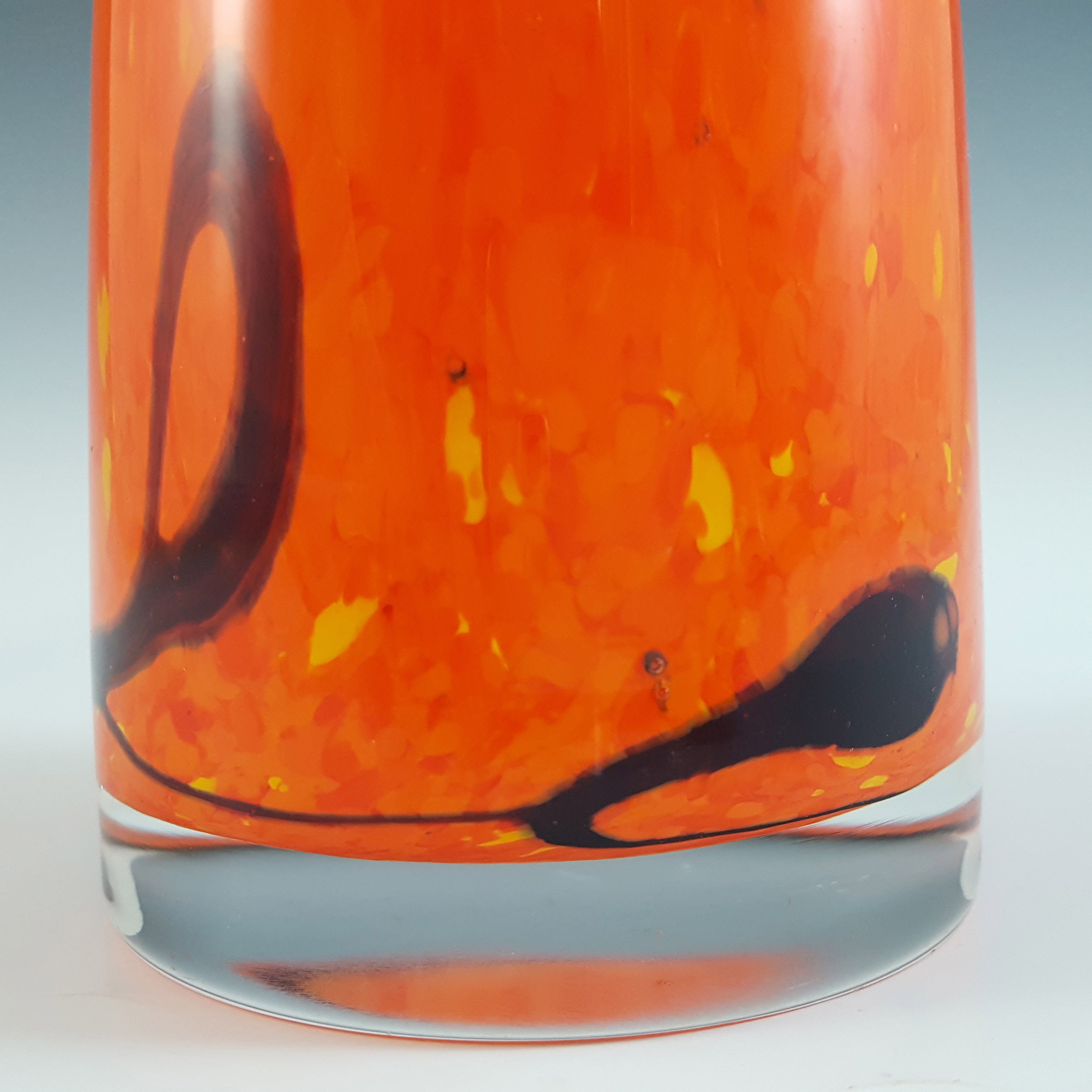 Prachen Red & Black Glass 'Flora' Vase by Frantisek Koudelka - Click Image to Close