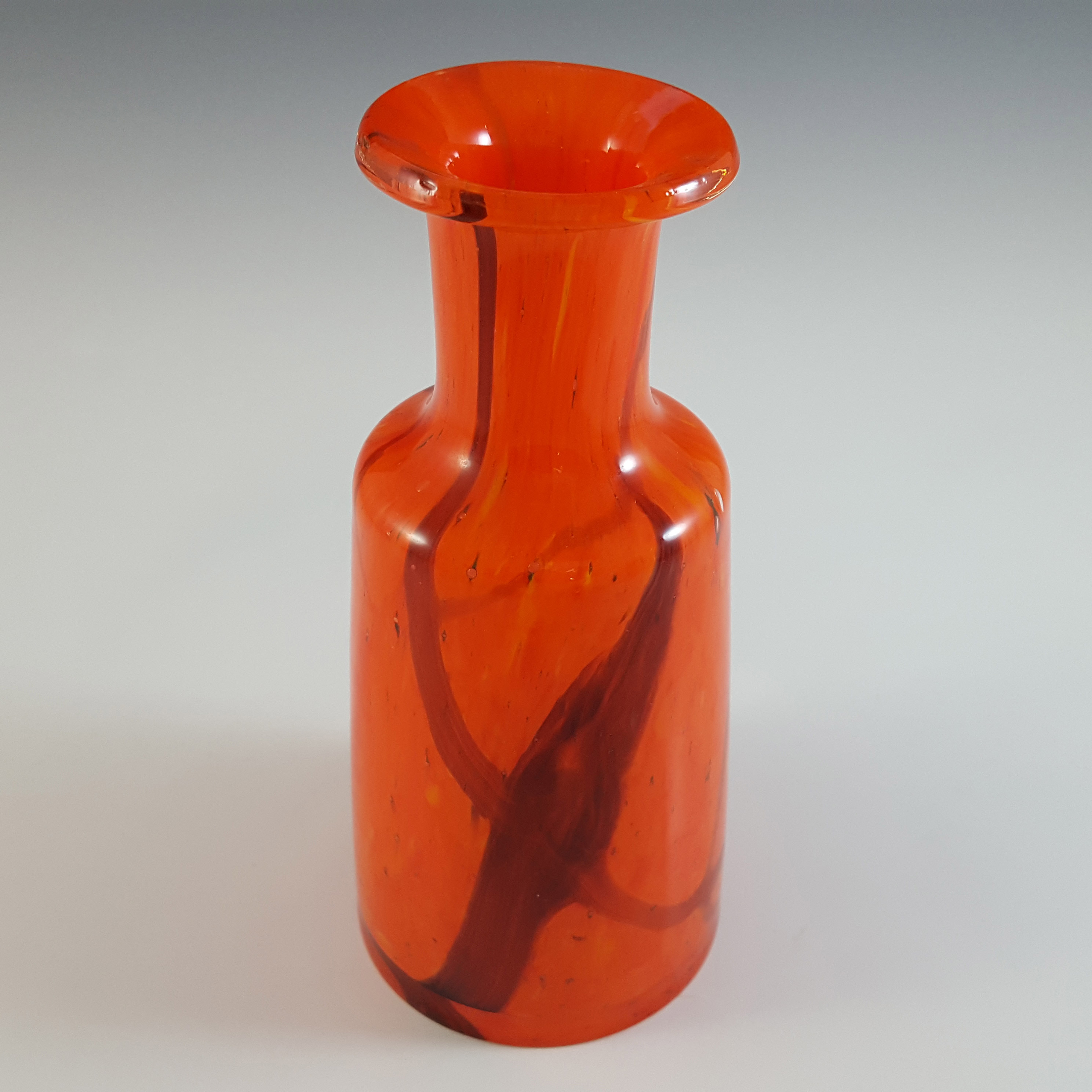 Prachen Czech Red & Black Glass 'Flora' Vase by F Koudelka - Click Image to Close