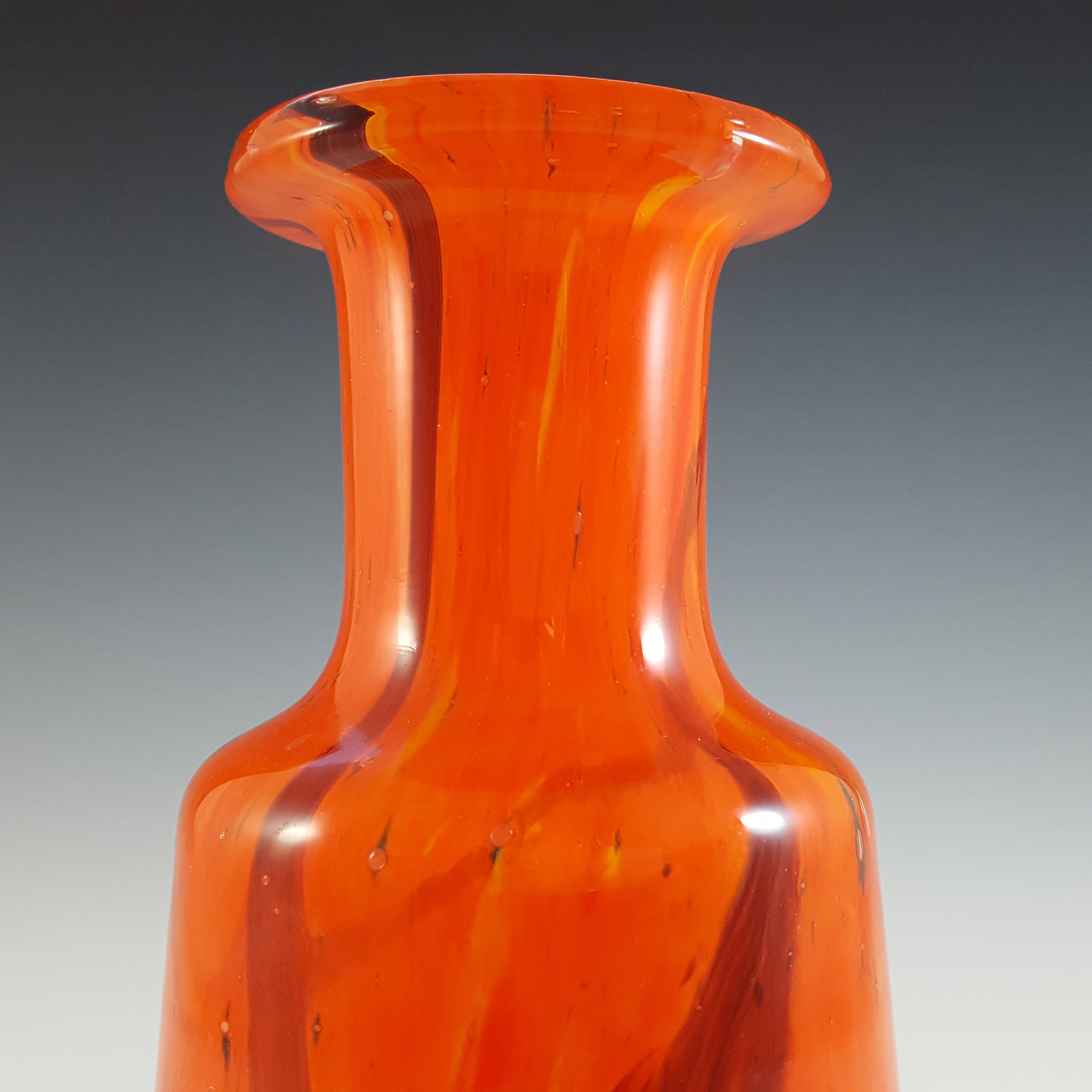 Prachen Czech Red & Black Glass 'Flora' Vase by F Koudelka - Click Image to Close