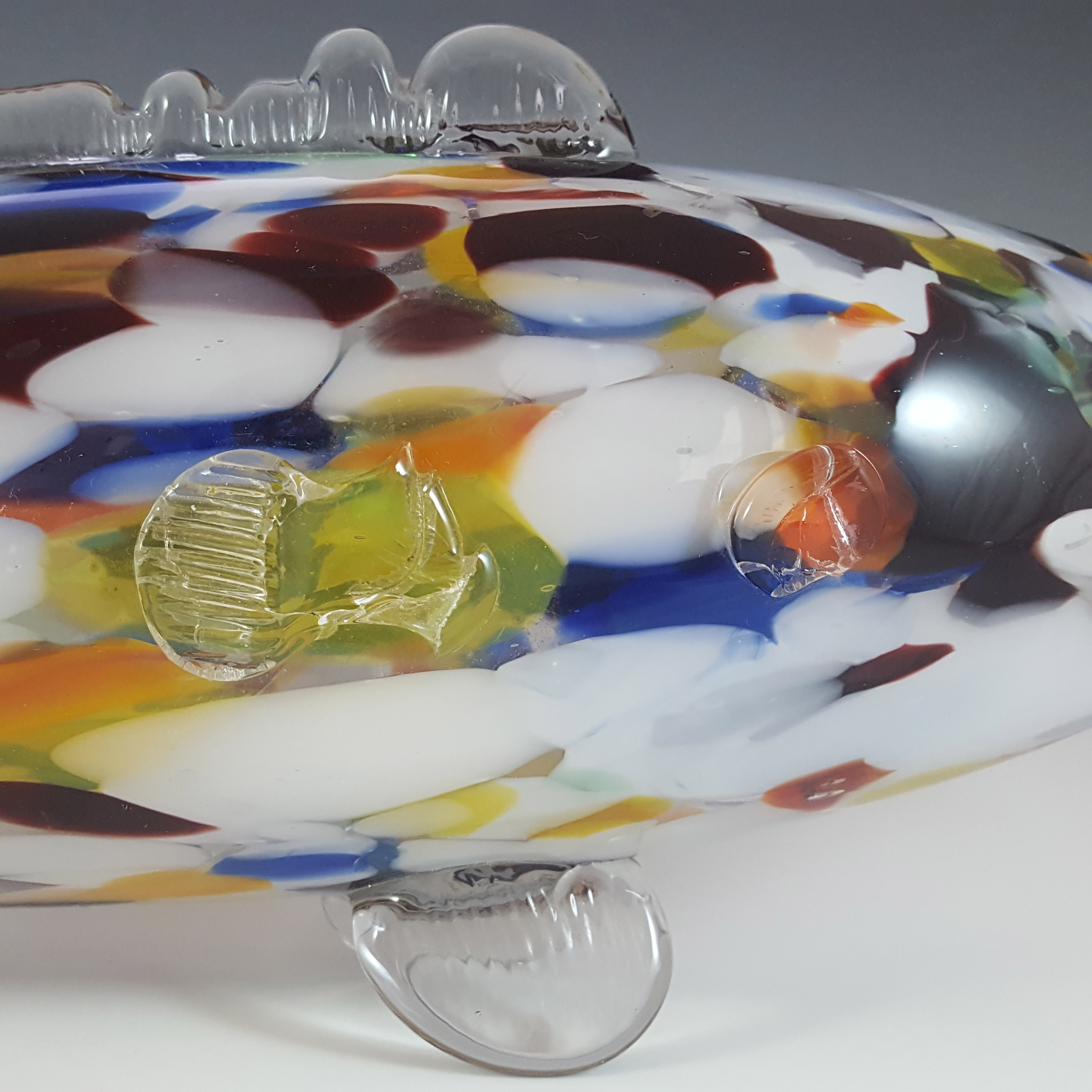 (image for) LABELLED Romanian HUGE Retro Multicoloured Glass Fish Sculpture - Click Image to Close