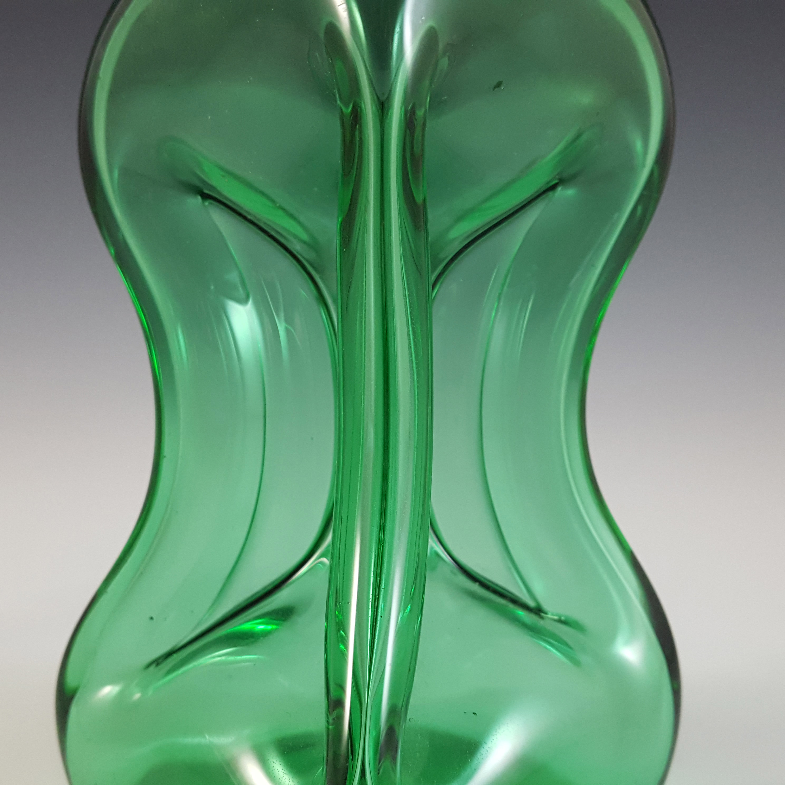Mantorp Glasbruk Swedish Green Glass 'Cluck Cluck' Decanter / Bottle - Click Image to Close